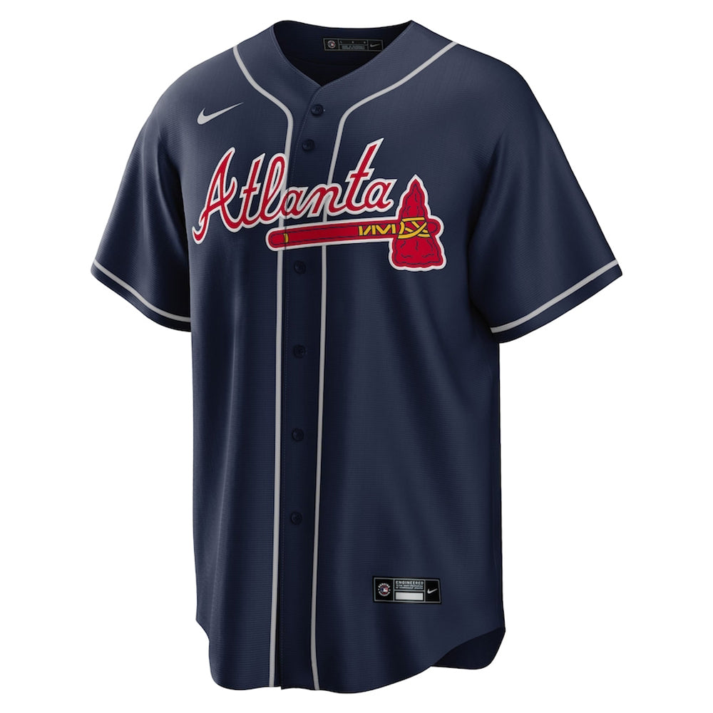 Mens Atlanta Braves Ronald Acuna Cool Base Replica Jersey Navy