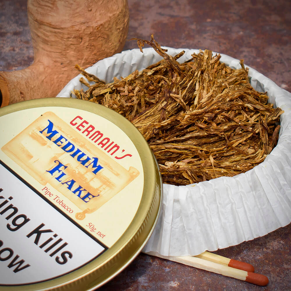 Germains Medium Flake Pipe Tobacco - 50g Tin