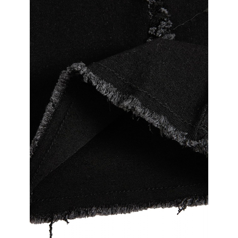 Men's Ripped Distressed Raw Trim