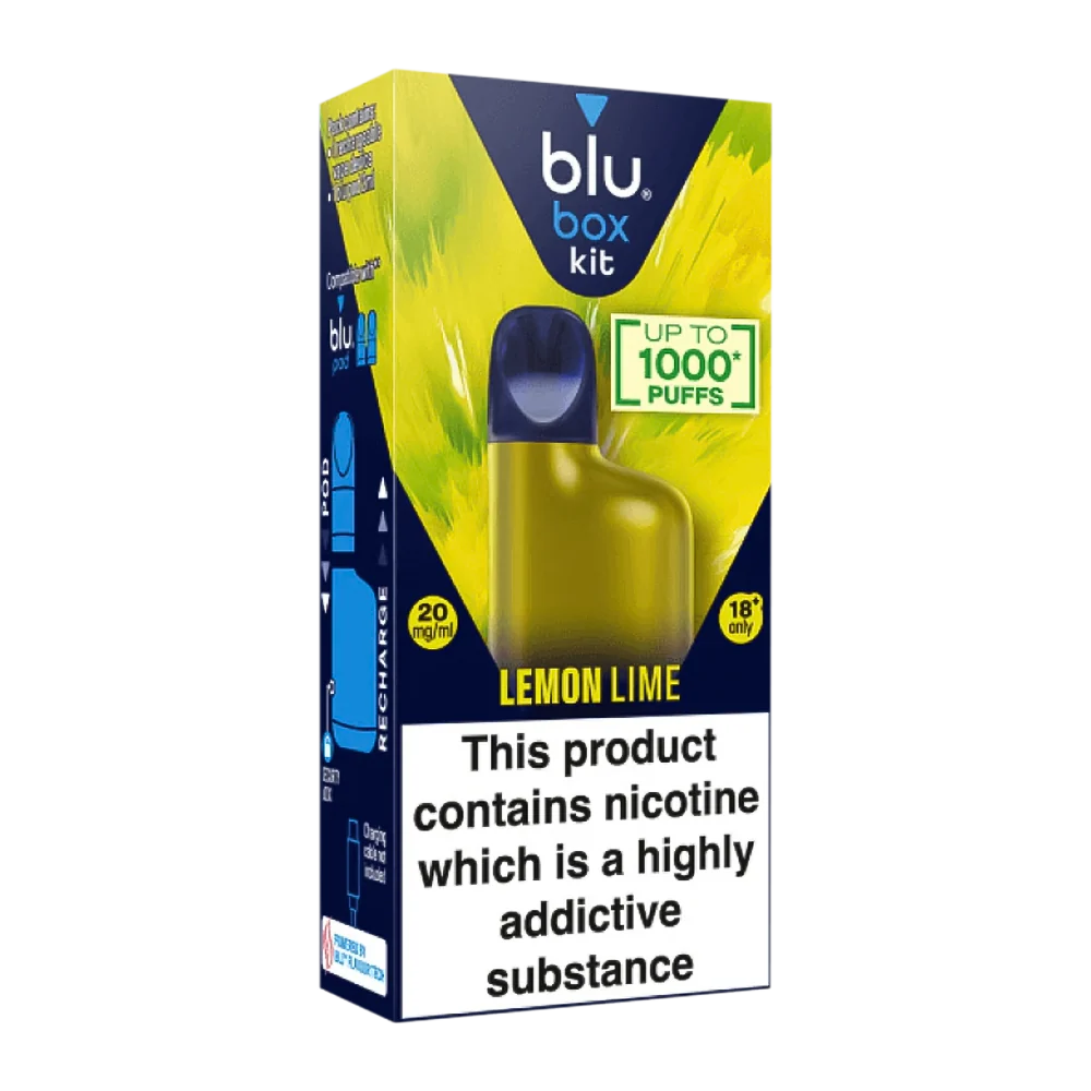 blu box kit Recharchable Device + Lemon Lime Vape Pod 2ml 20mg/ml Nicotine