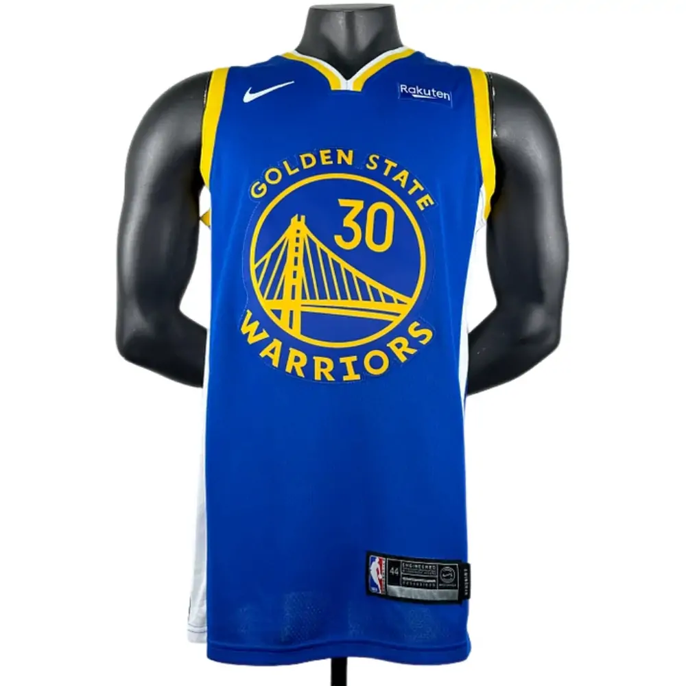 Embroidered Warriors V-neck blue No. 30 Curry