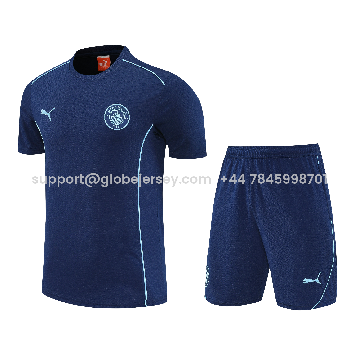 Manchester City 25-26 Short-Sleeve Training Set - Deep Blue Top & Deep Blue Shorts