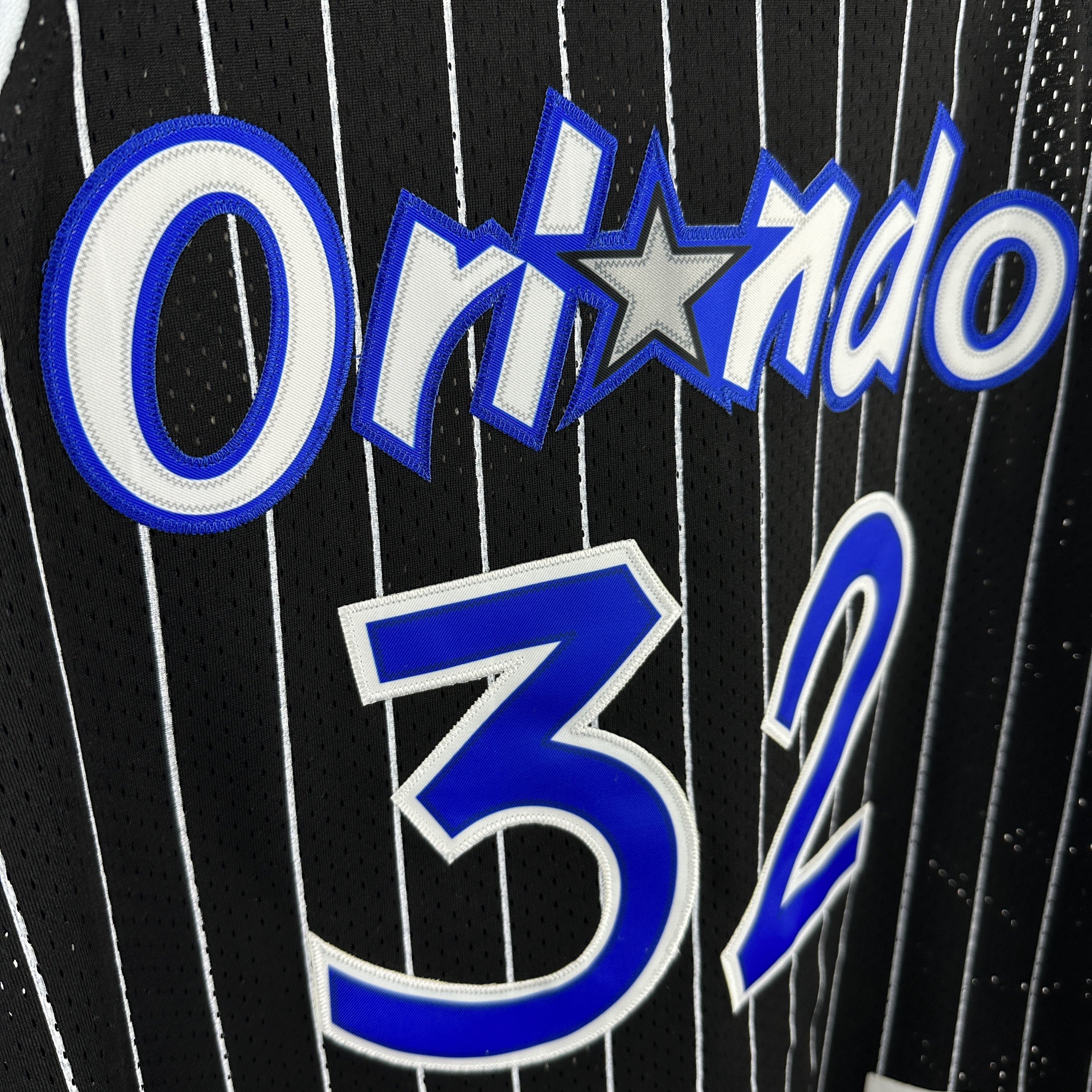 Embroidered MN Retro Jersey Magic 94/95 Season Striped Black No. 32 O'Neal