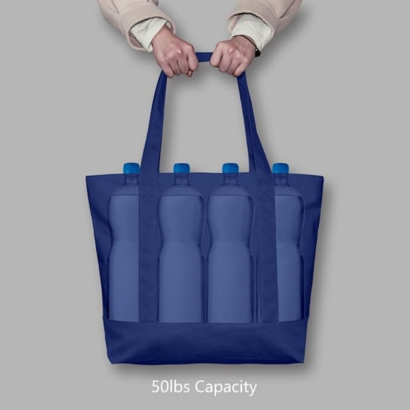 CANVORY 1-Pack Canvas Tote Bag with an External Pocket