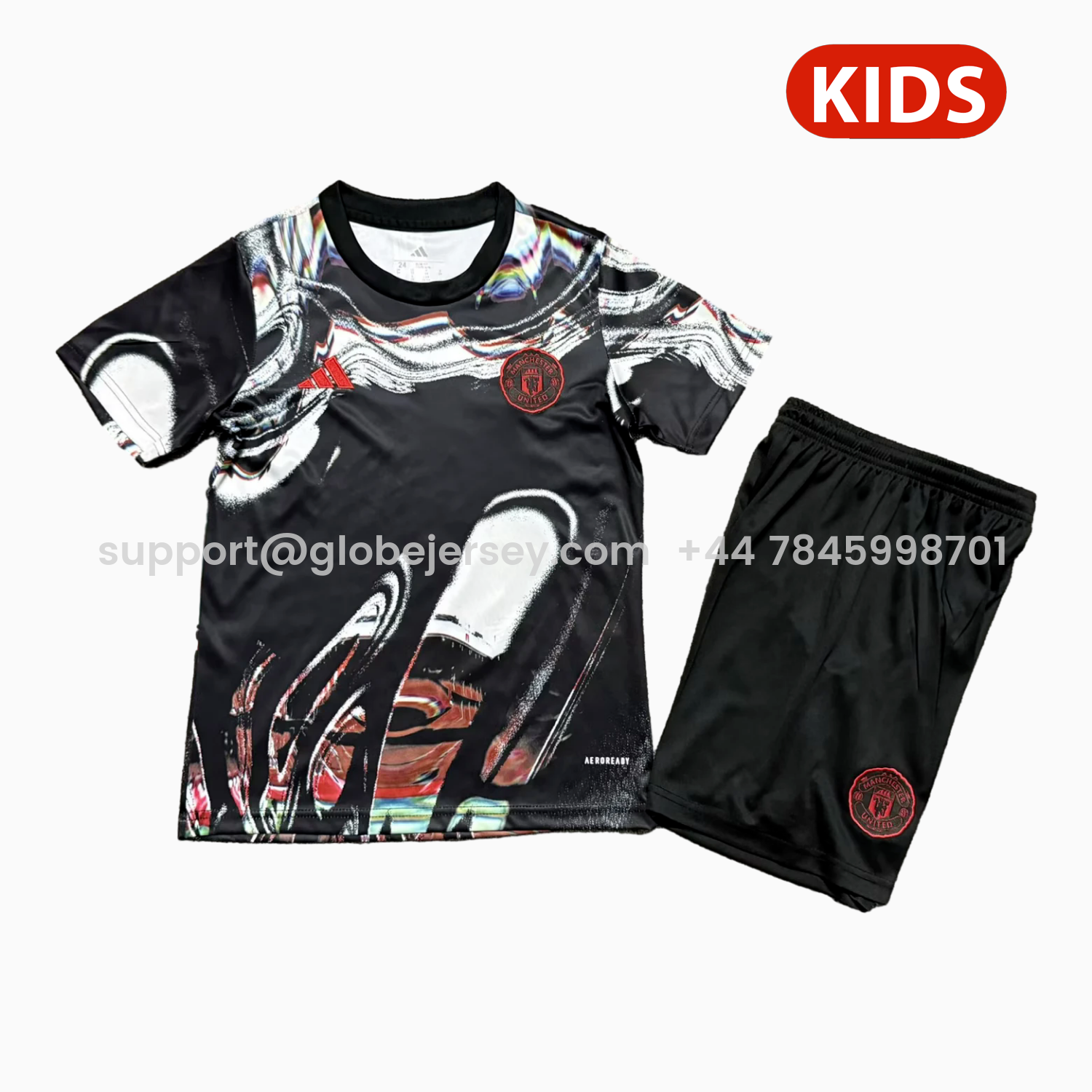 Manchester United 25-26 Ripples Black Special Kids Kit