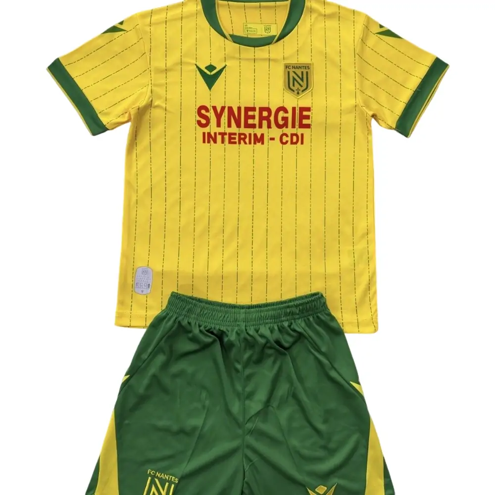2025-26 FC Nantes Home Kit - Short Sleeve Children's suit Fans Edition