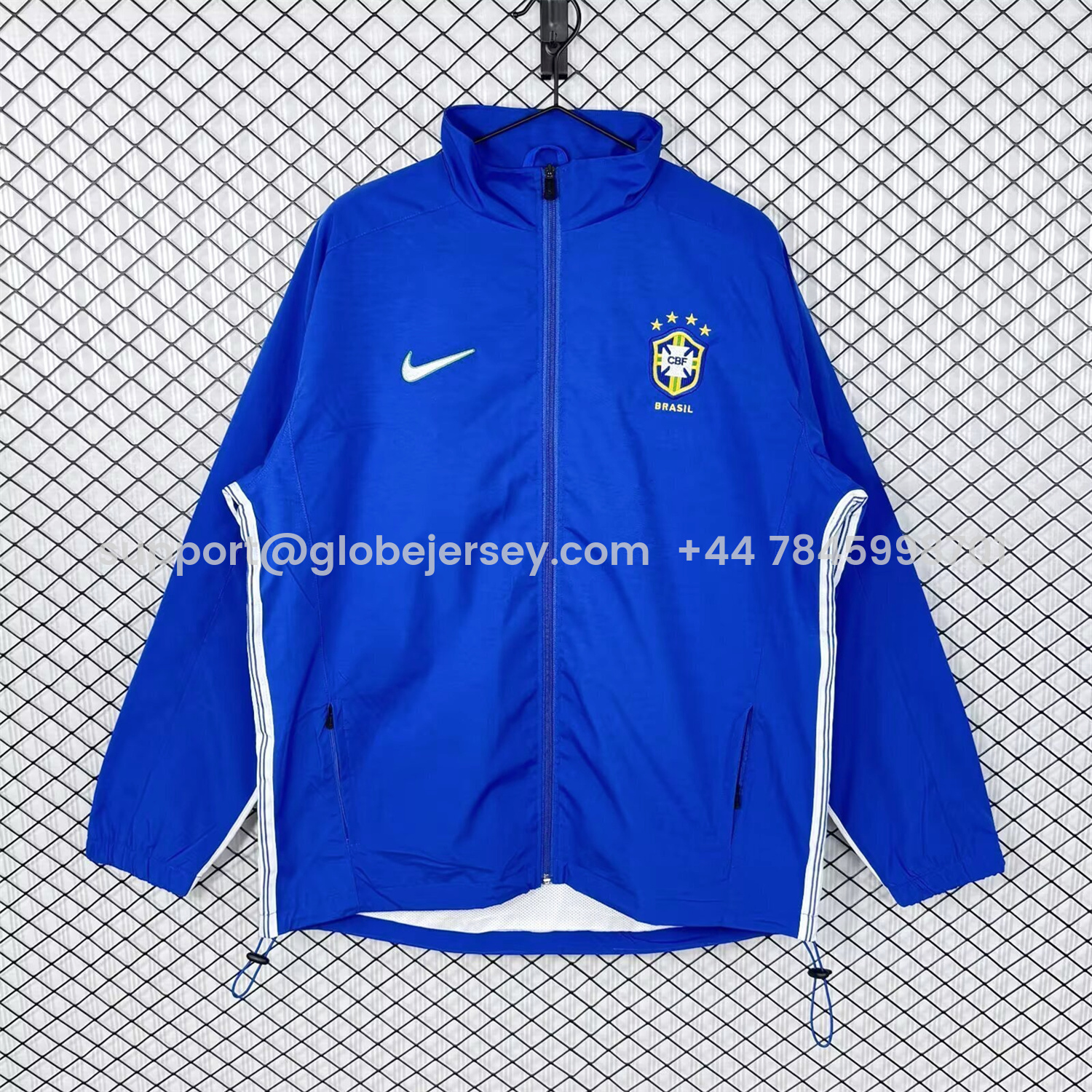 Retro Brazil 1998 Blue Windbreaker