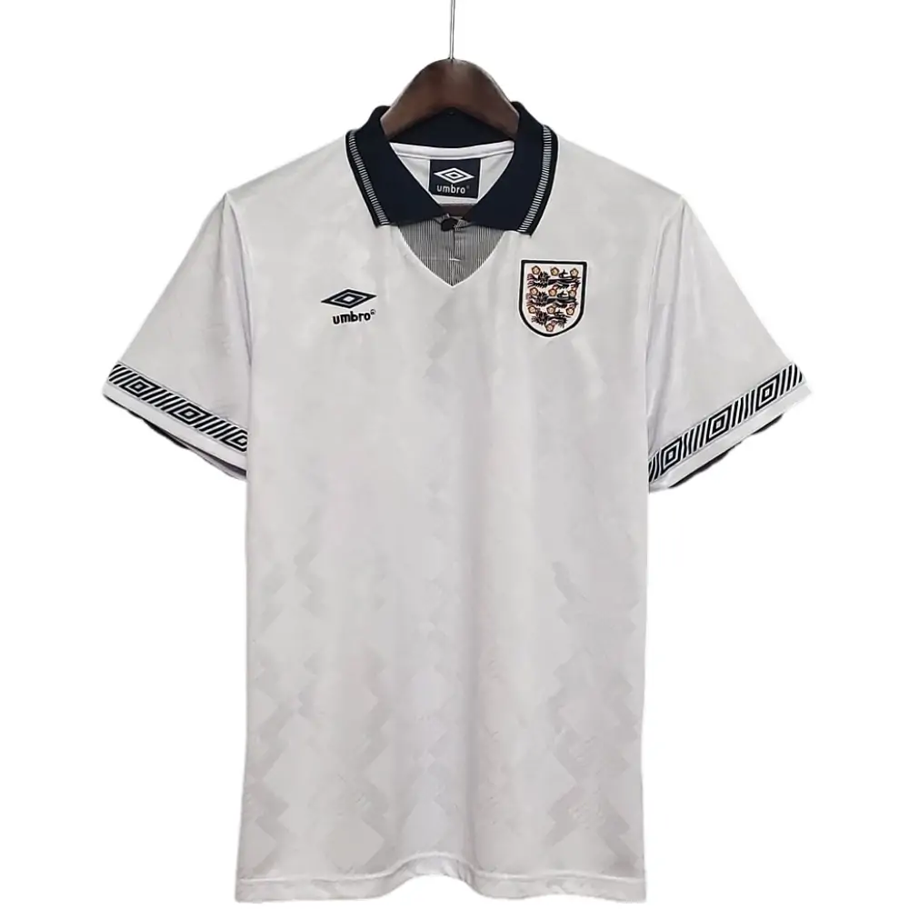 1990 Retro England Home Soccer Jersey - Fans Edition
