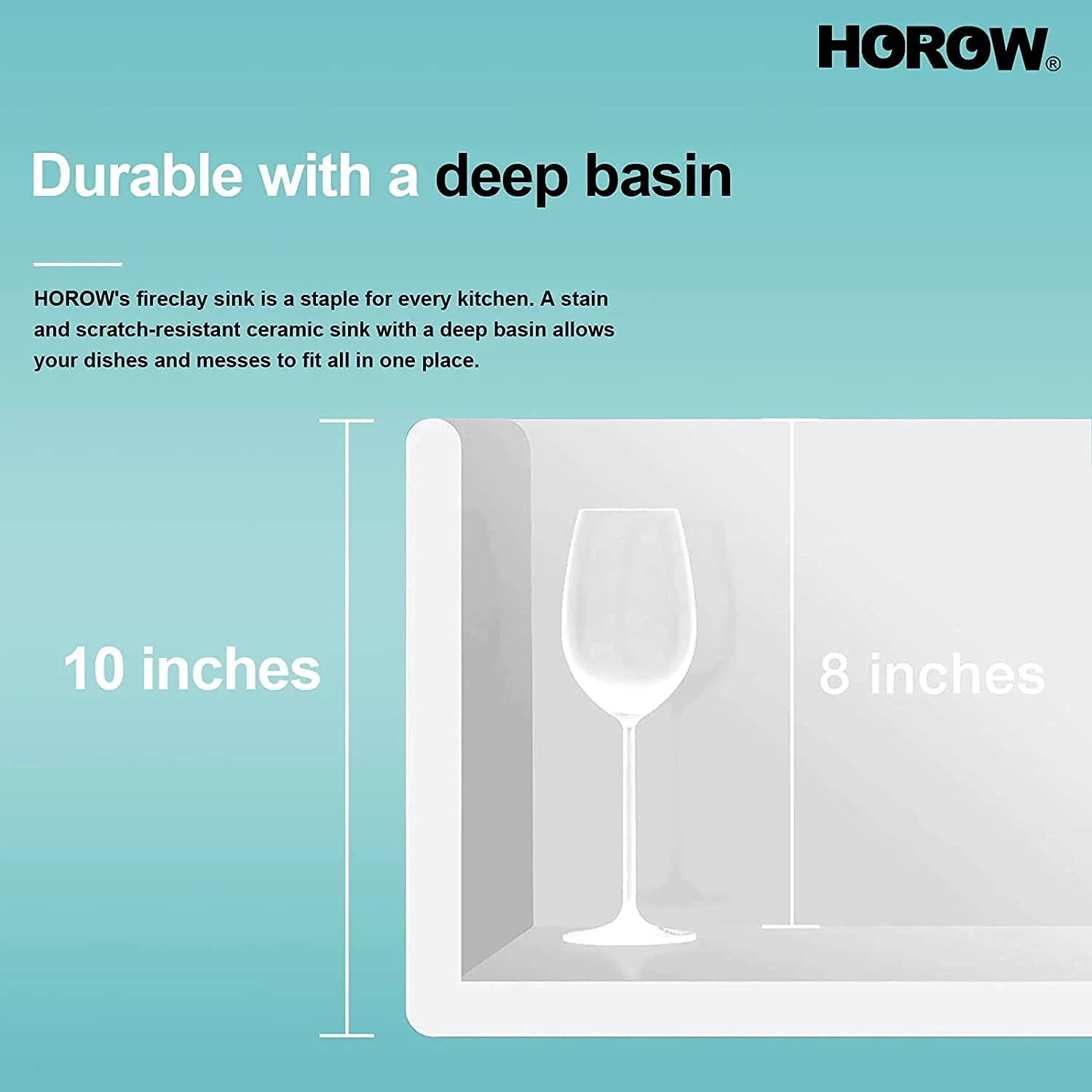HOROW 33x18 inch Fireclay Kitchen Sink Undermount Double Bowl Apron-front Ceramic with Bottom Grid and Strainer