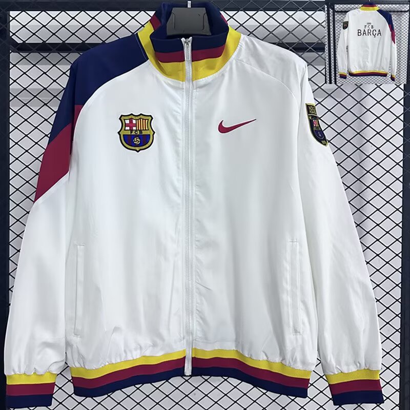 2025/26 Barcelona Retro Edition Waterproof Windbreaker
