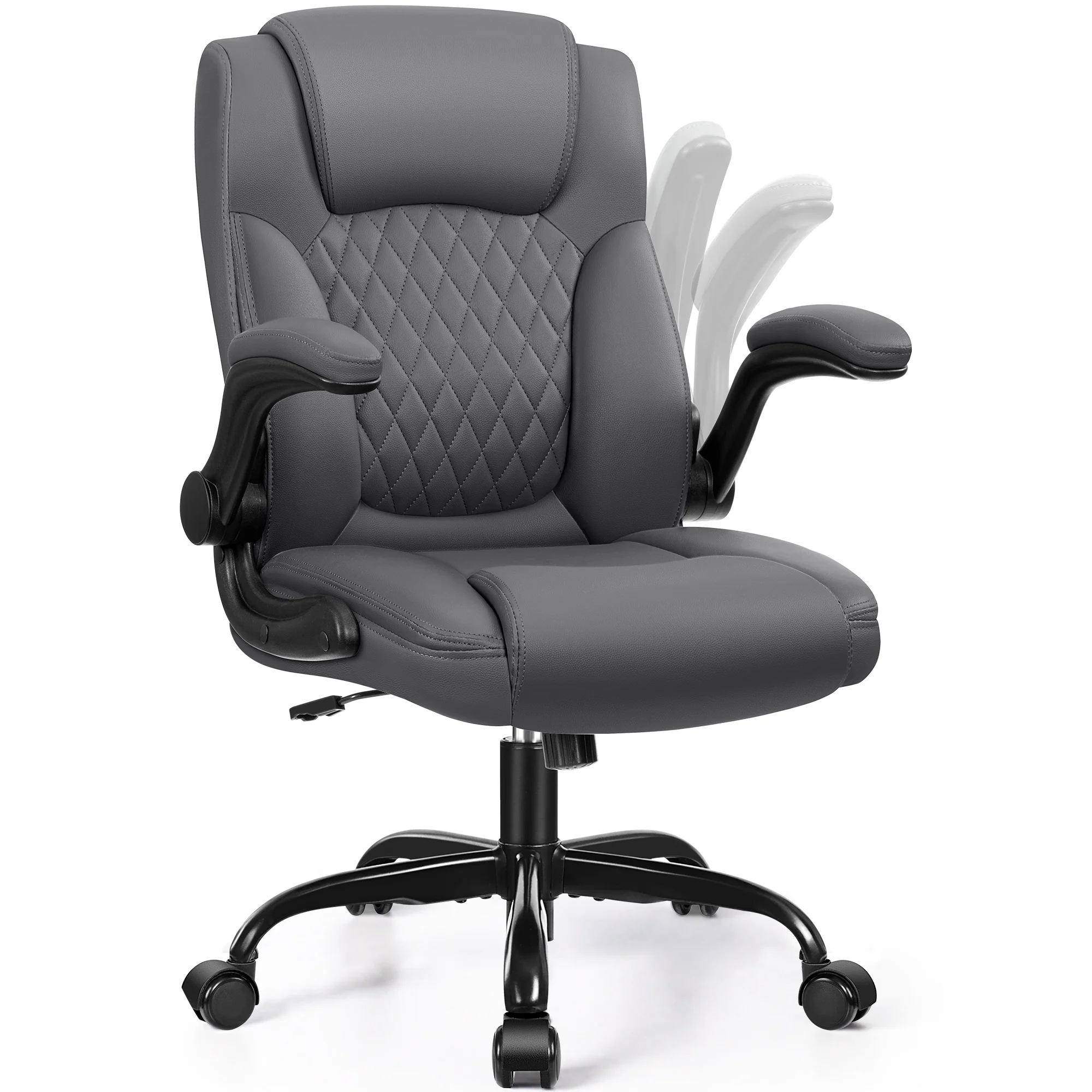 COOLHUT Leather Office Chair, Big and Tall Office Chair 400LBS Wide Seat Ergonomic Computer Desk Chair High Back Executive Leather Chair Adjustable Task Chair Lumbar Back with 8-Year Warranty, Black