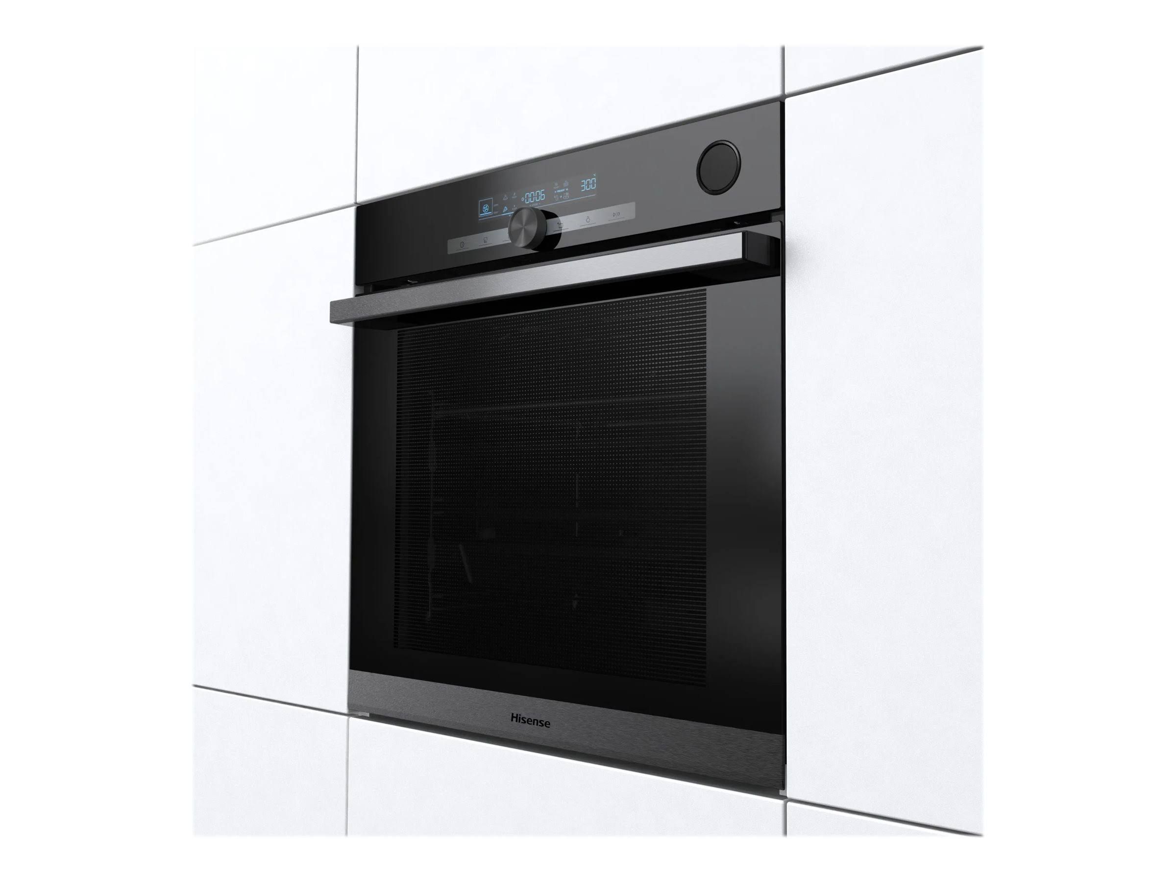Hisense BSA66334PG 60cm Built-in Multi-Function Pyrolytic Steam Oven in Black