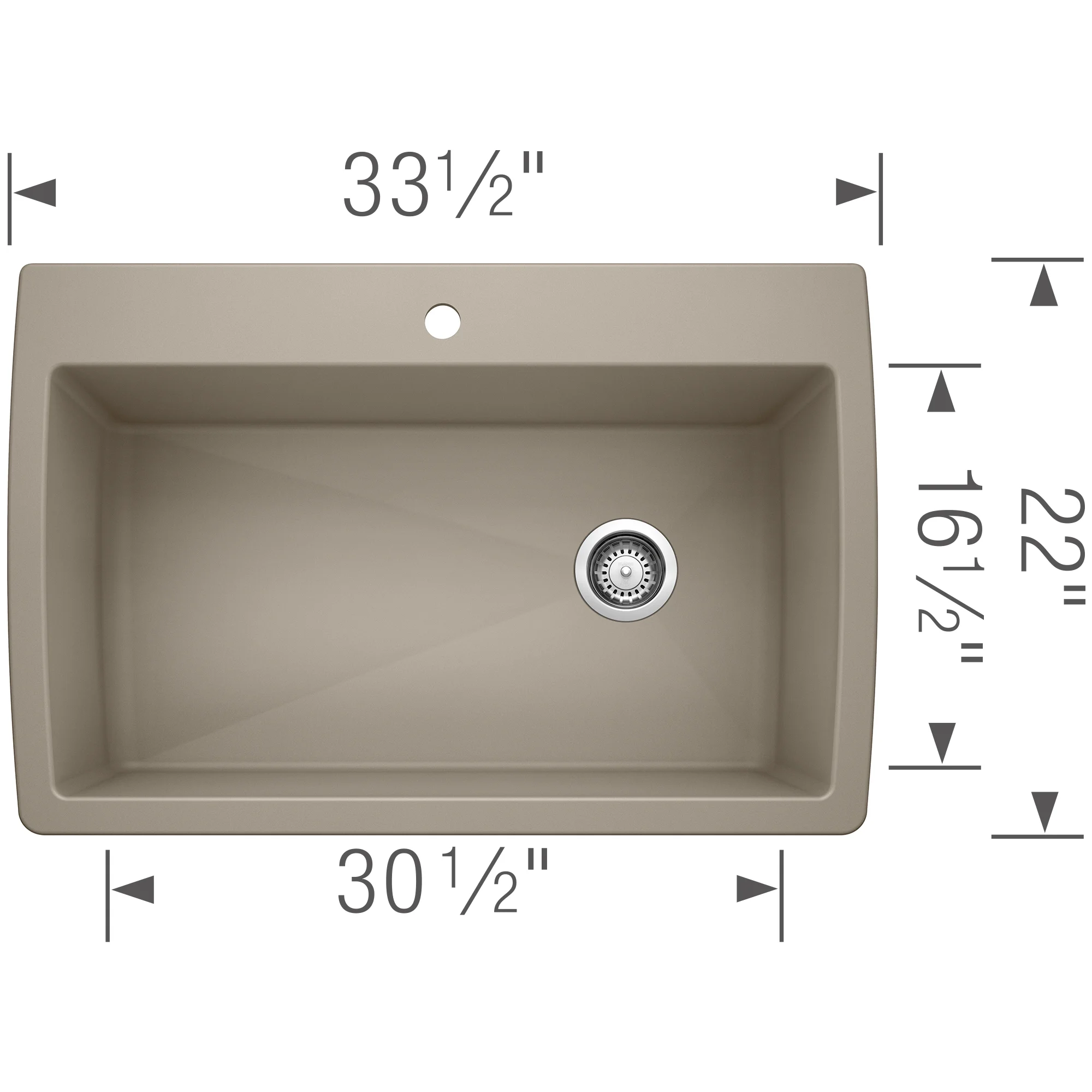 BLANCO DIAMOND Cafe Brown Non-Porous Composite Single Bowl Sink