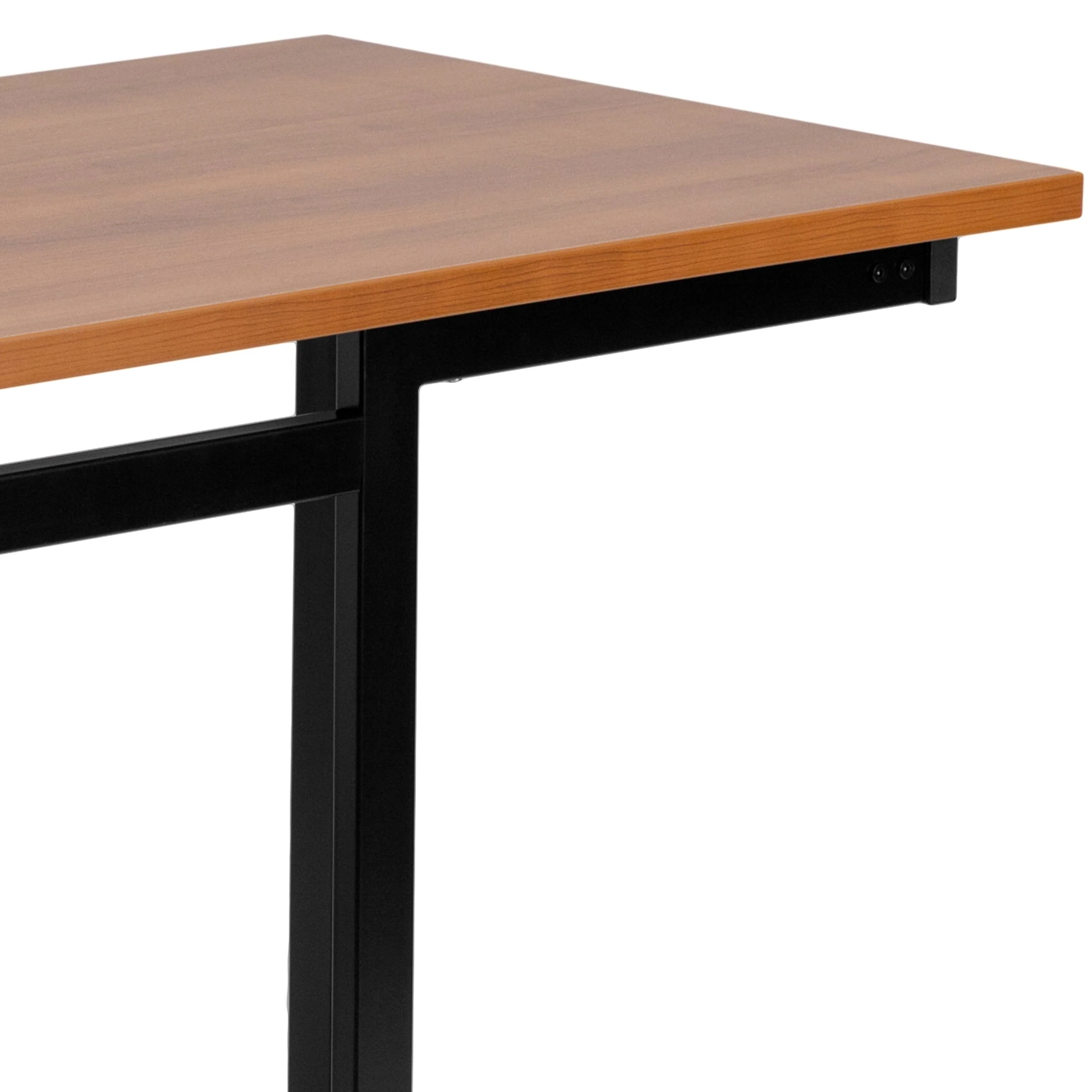 BizChair Cherry Computer Desk with Black Metal Frame