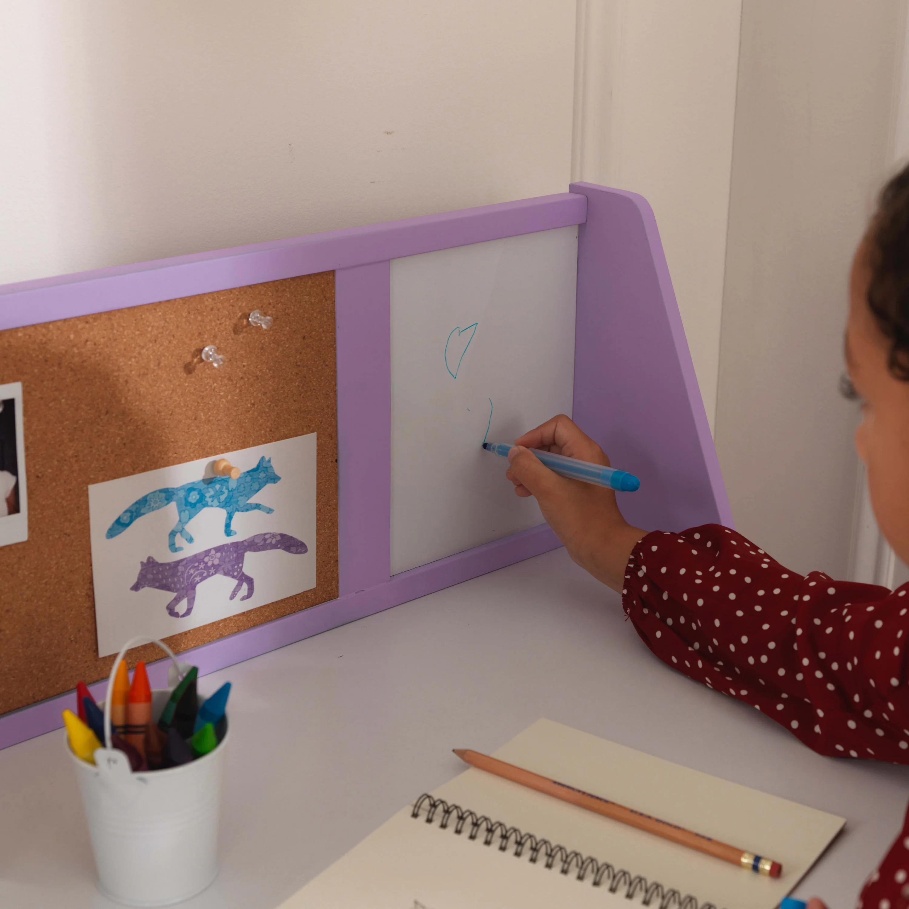 KidKraft Children's Wooden Study Desk with Chair, White, for Ages 5