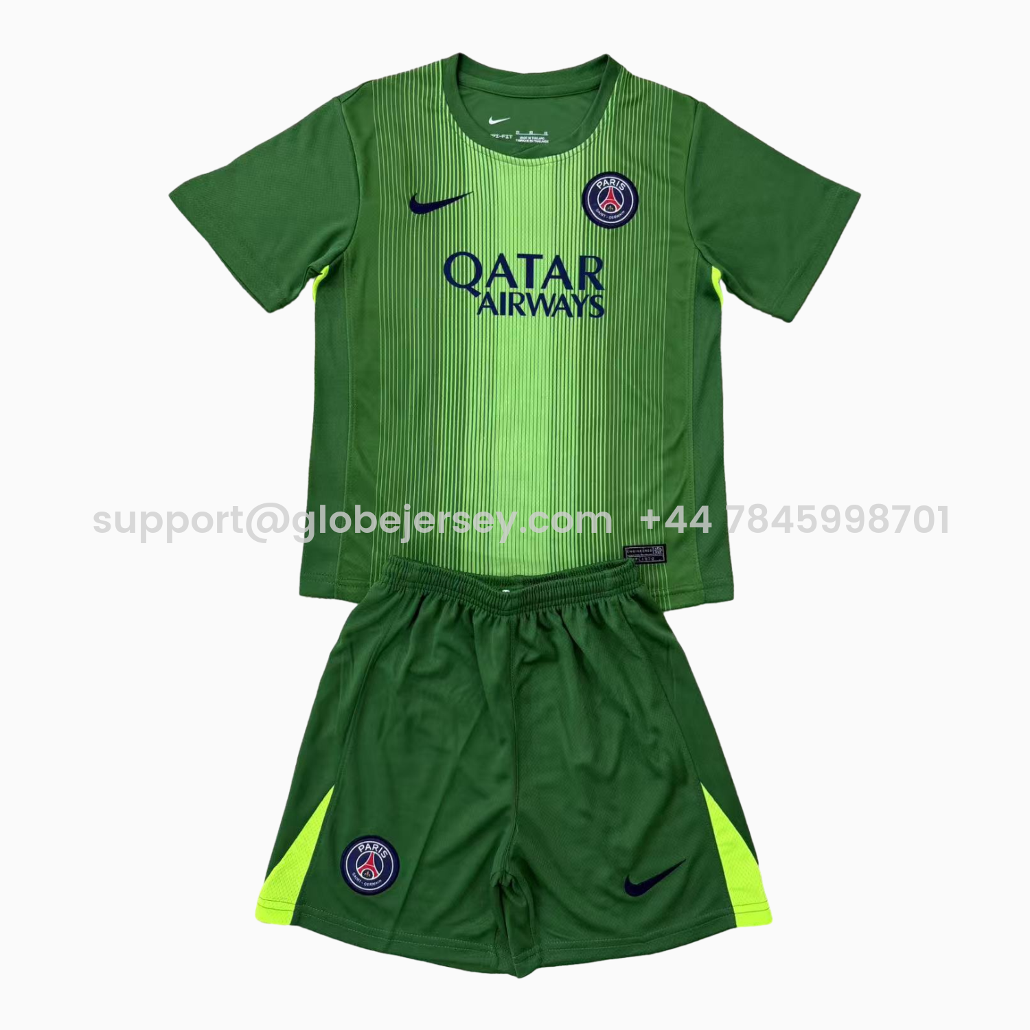 Paris Saint-Germain PSG 25-26 Green Goalkeeper Men's Adult Jersey Set - Fans Version