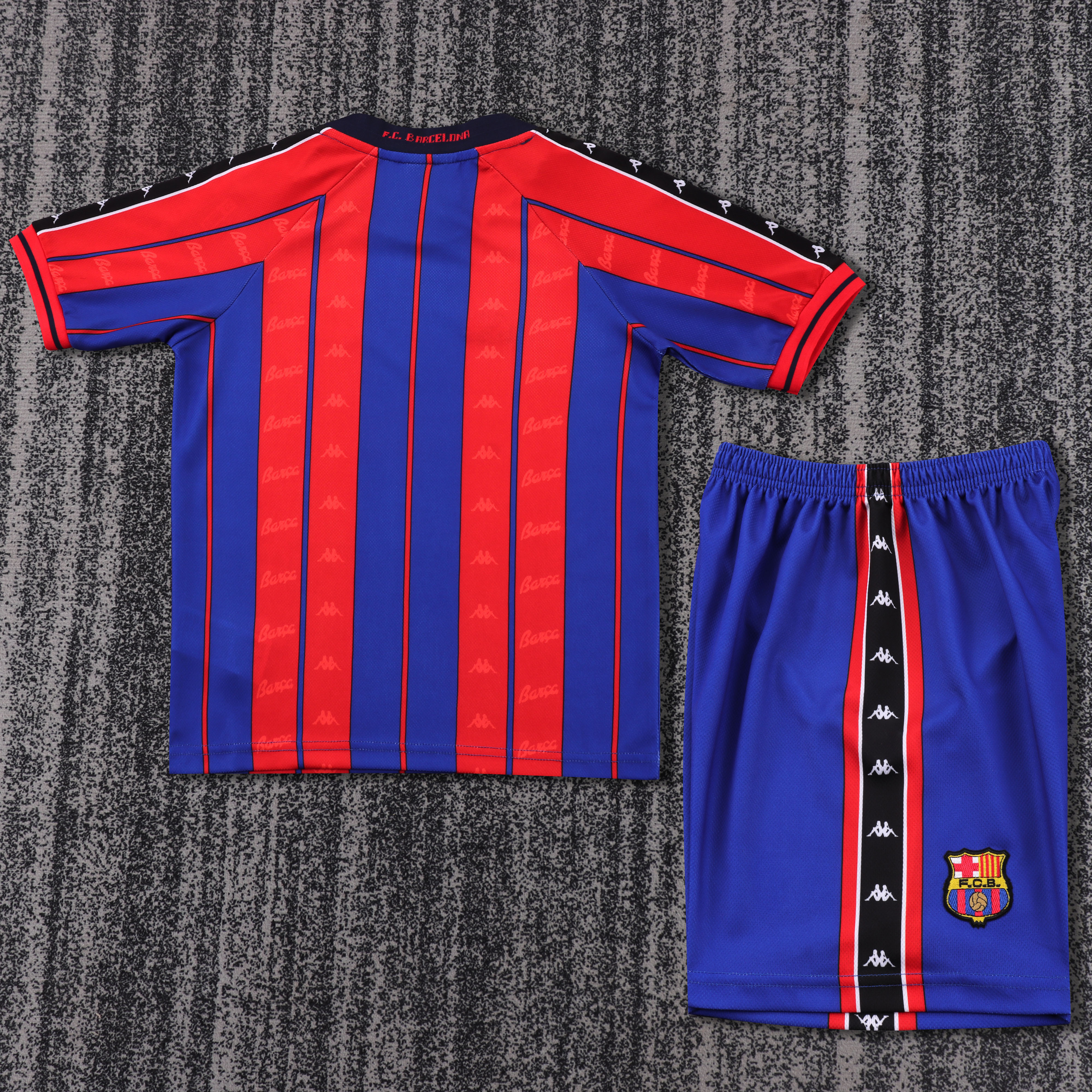 1997-98 Barcelona Home Retro Children's Jersey Set - Fans Edition