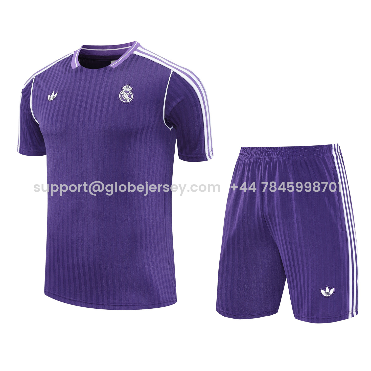 Real Madrid 25-26 Short-Sleeve Training Set - Pure Purple Top & Purple Shorts