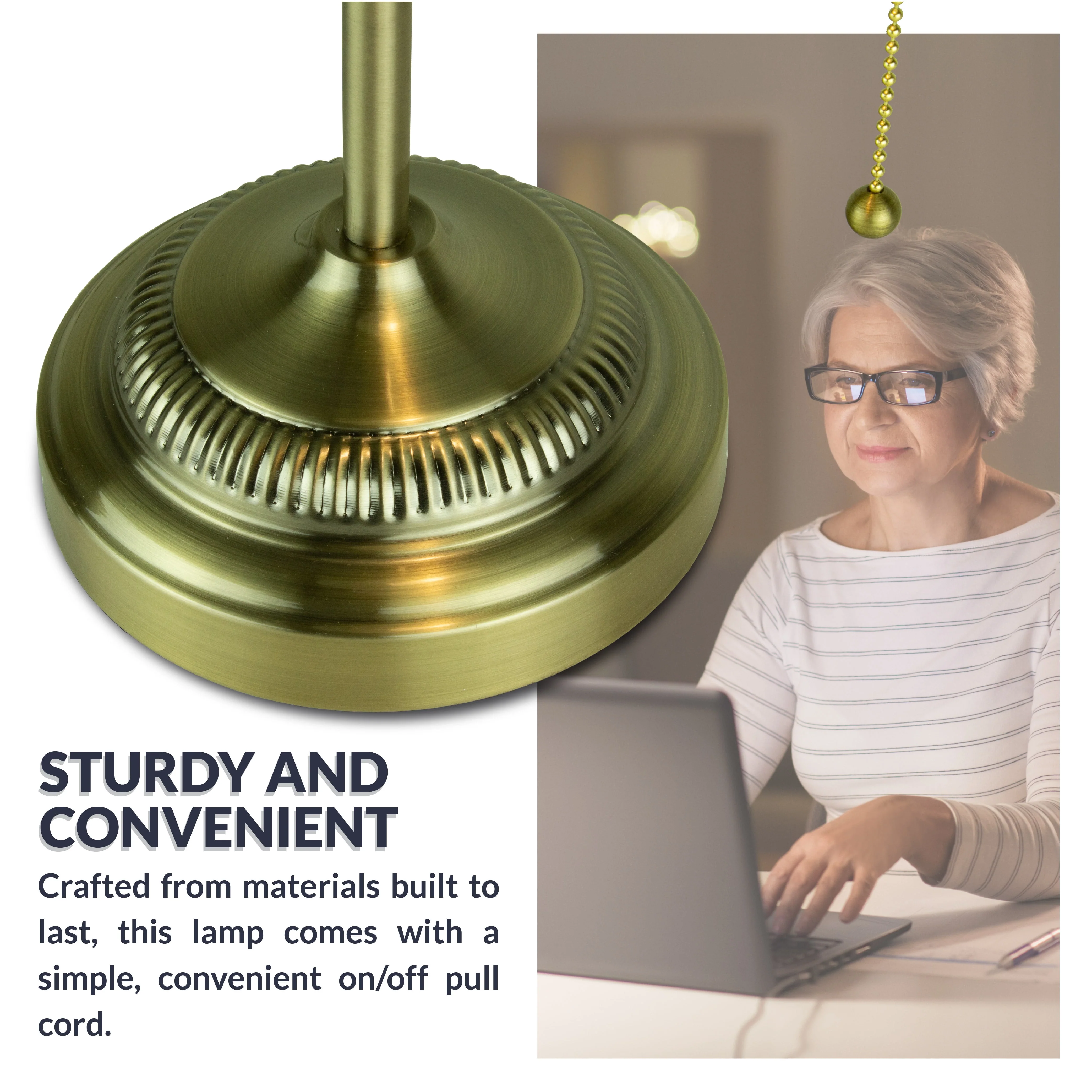 Newhouse Lighting Morgan Antique Green Adjustable Energy-Efficient LED Bankers Desk Lamp