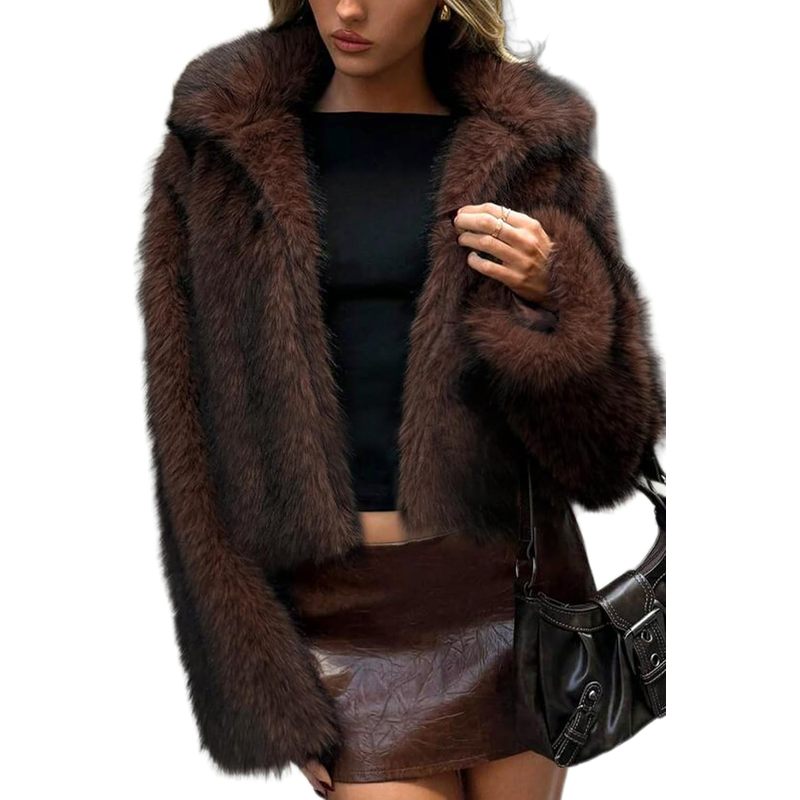 Women's Two-Tone Faux Fur Coat