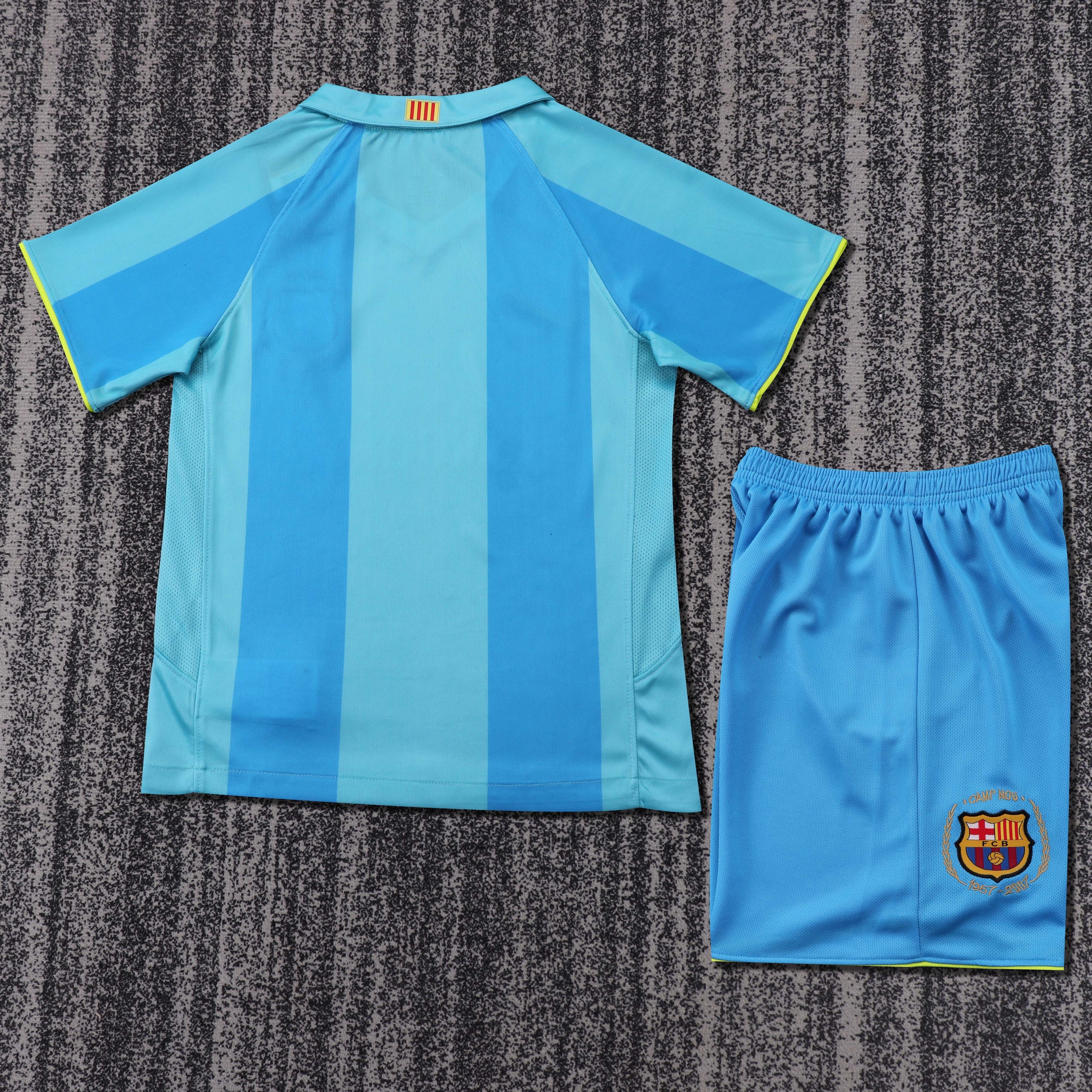 2007-08 Barcelona Away Retro Children's Jersey Set - Fans Edition