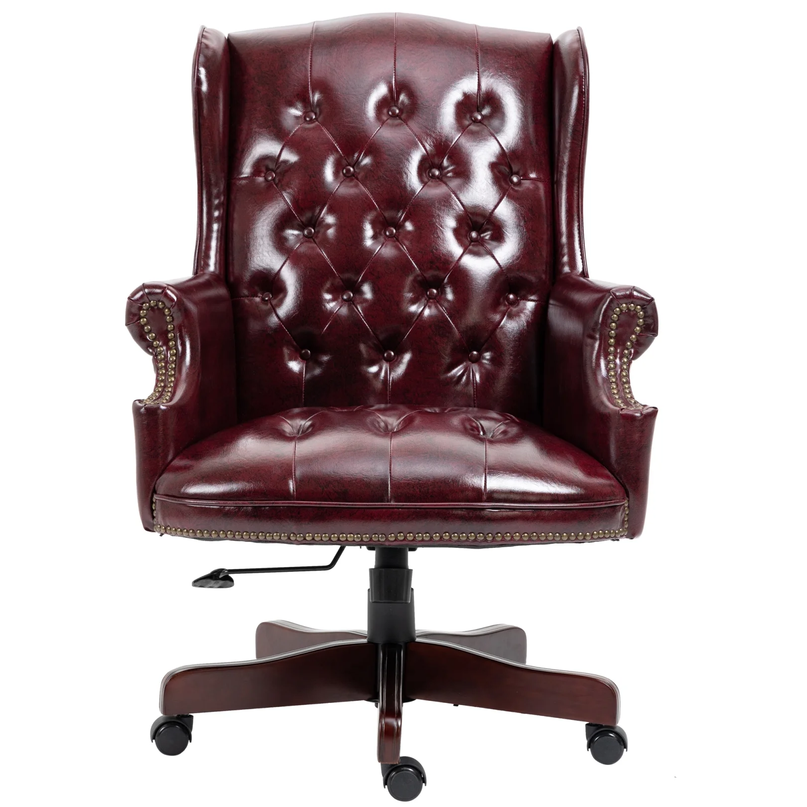 360?�� Rotating Office Chair,High Back Reclining Comfortable Desk Chair,Thick Padded Seat & Backrest,Ergonomic PU Leather Desk Chair with Smooth Glide Caster Wheels for Home Office,Black