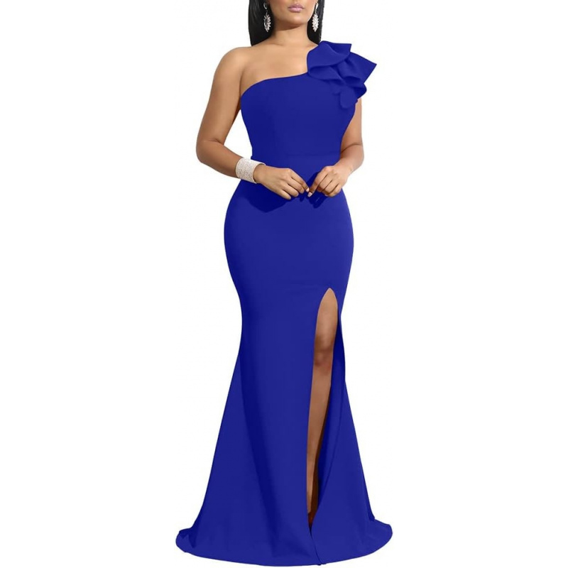 Women's Sexy Sleeveless One Shoulder Ruffle