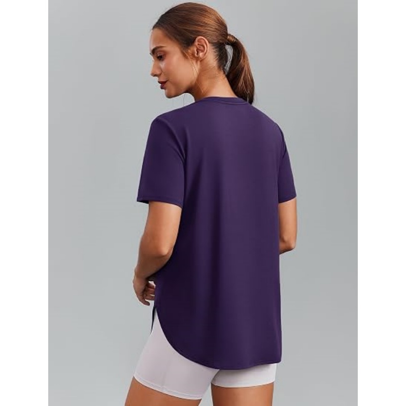 Workout Tops for Women UPF 50+ Hip Length Athletic Shirts S-L