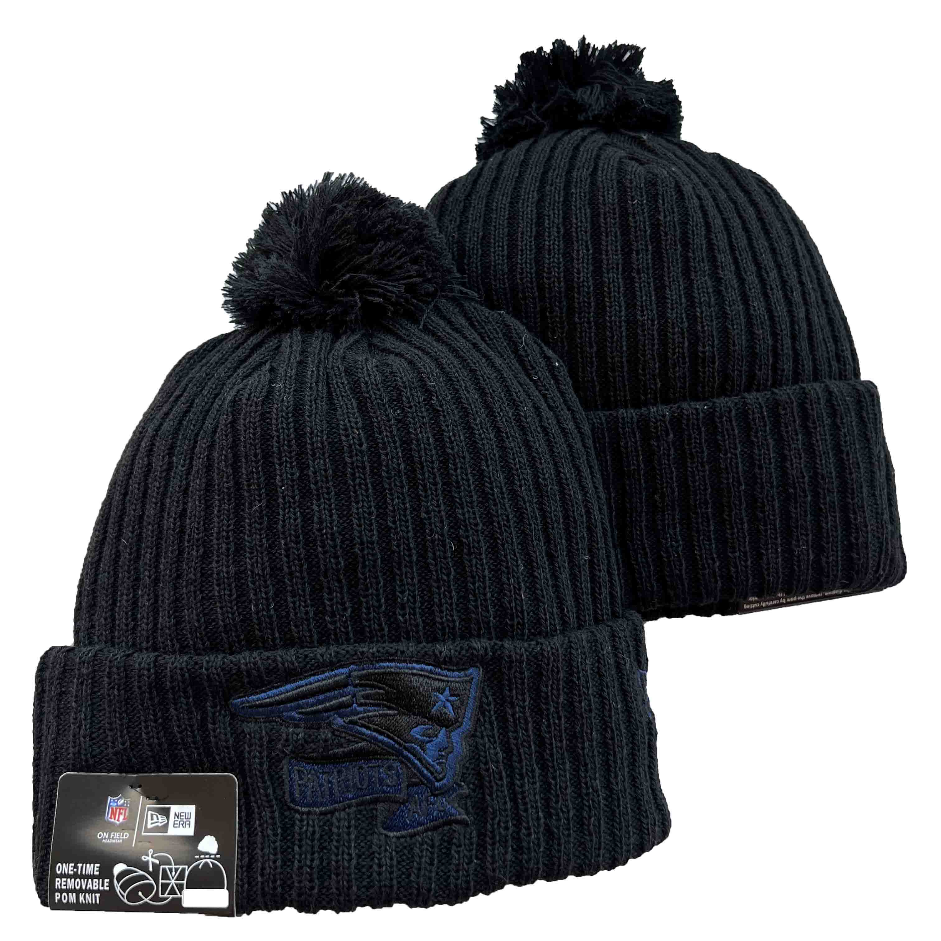 New England Patriots Cuffed Knit Hat with Pom