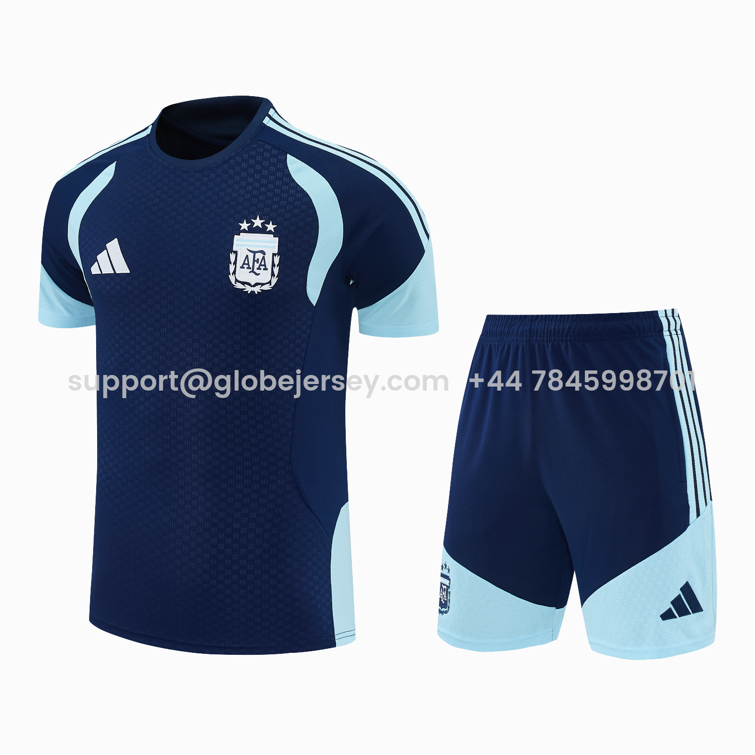 Argentina 2026 Short-Sleeve Training Set - Dark Blue Top and Shorts