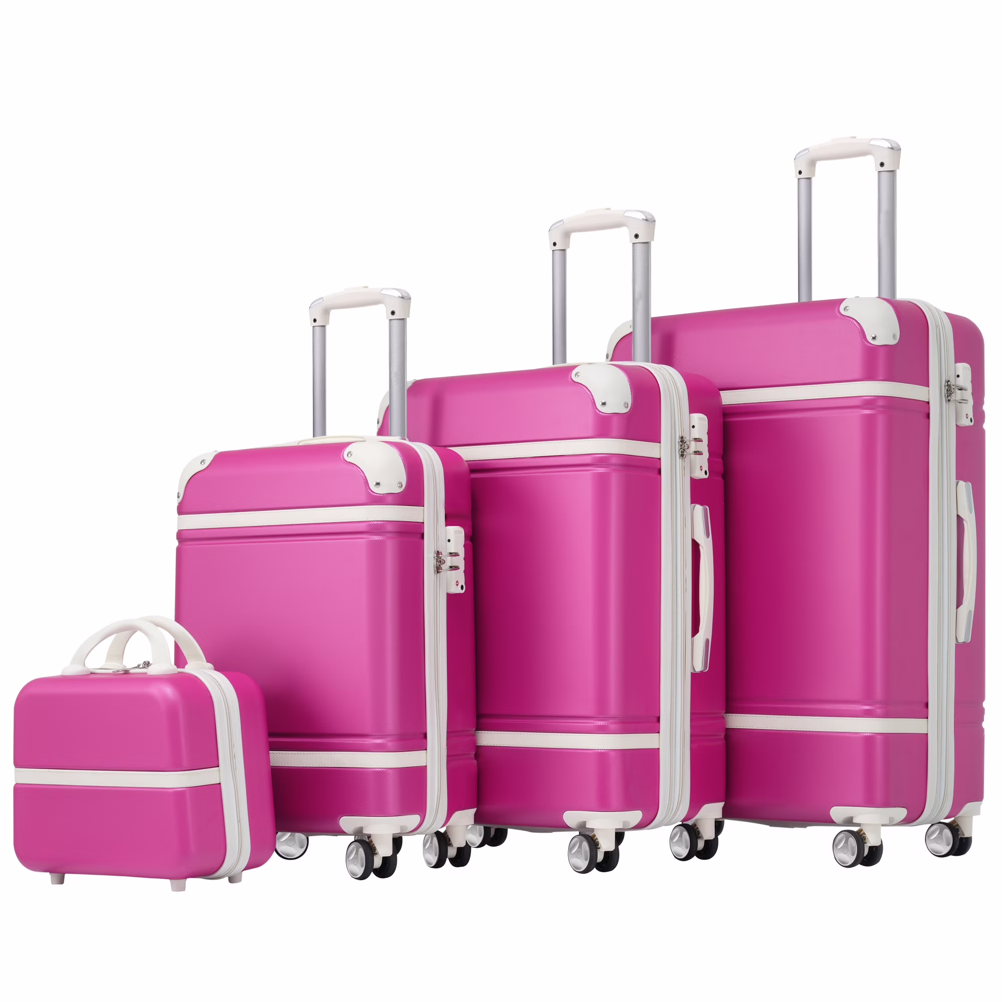 EUROCO 4-Piece Luggage Sets,Hardside Expandable Carry On Suitcase with TSA Lock,Cosmetic Case and Double Spinner Wheels,Lightweight Travel Luggage(20