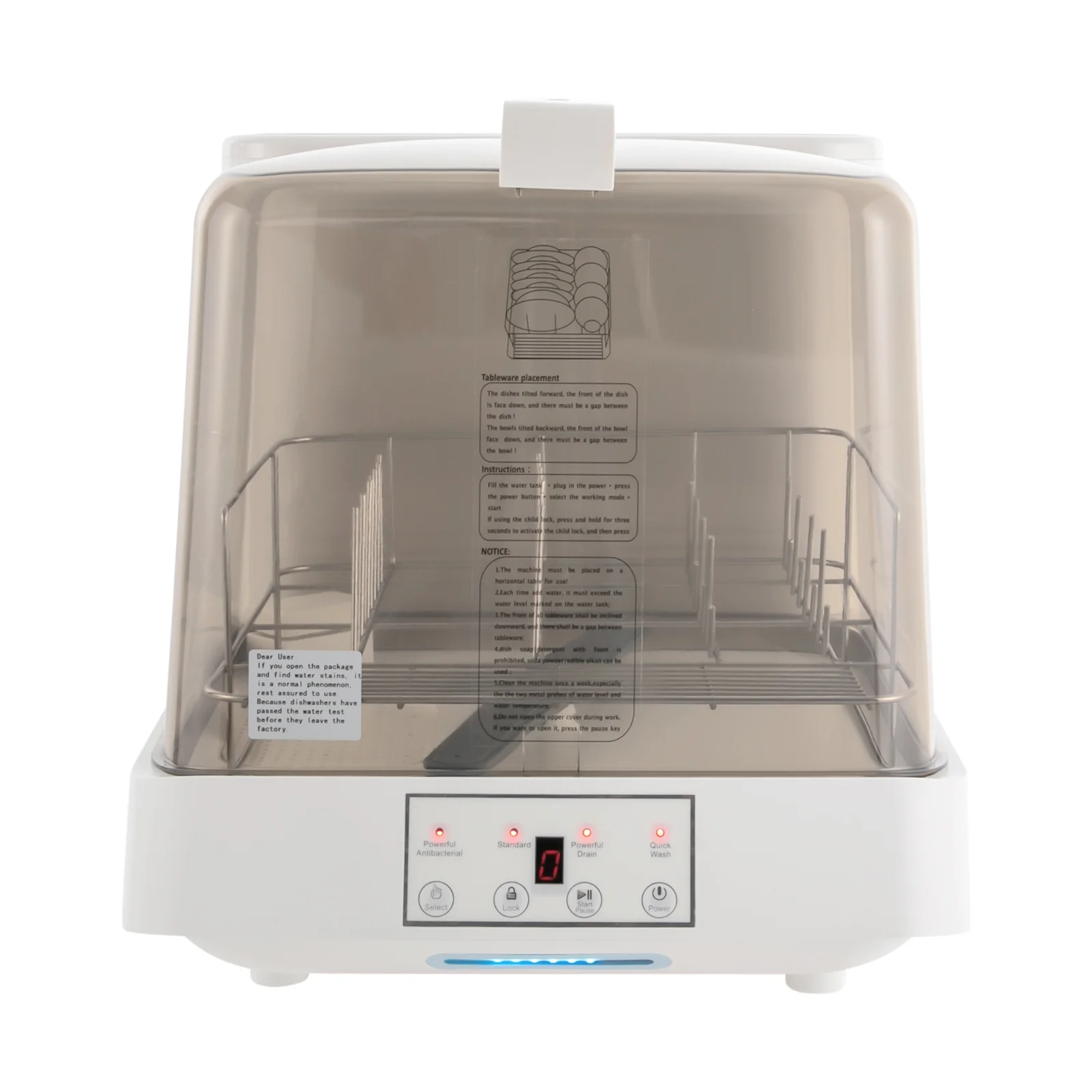 Portable Countertop Dishwasher, Automatic Dishwashing with Tank, Mini Dishwasher for Apartments, Dorms, Apartments, Dormitories, Boats