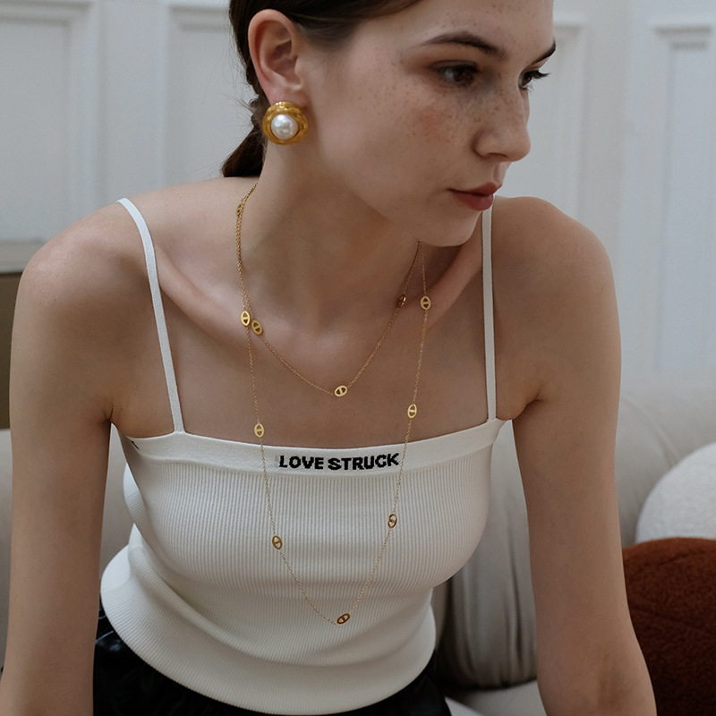 Pig Nose Long Necklace