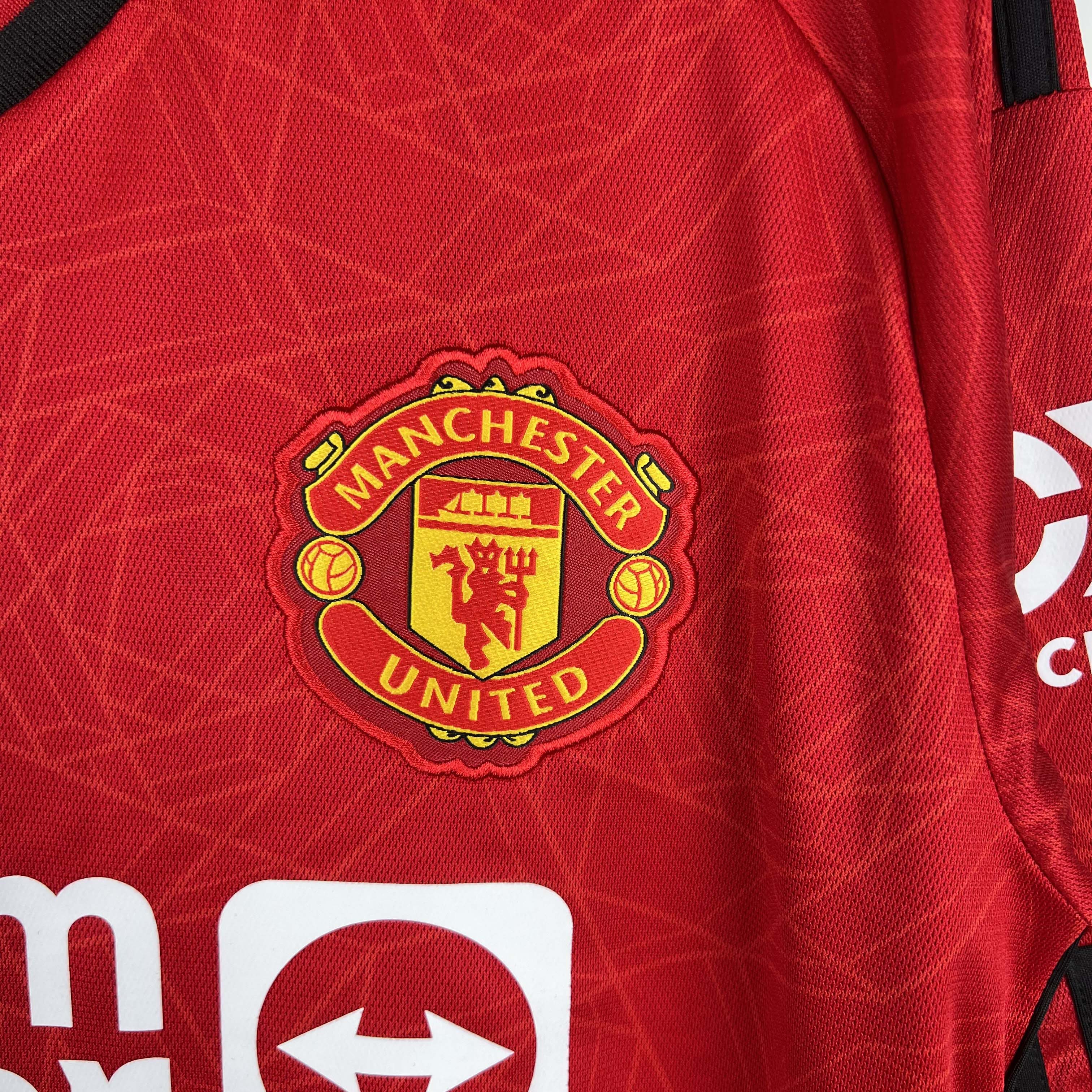 2023/2024 Long Sleeve Manchester United Home Football Shirt 1:1 Thai Quality - Fans Edition