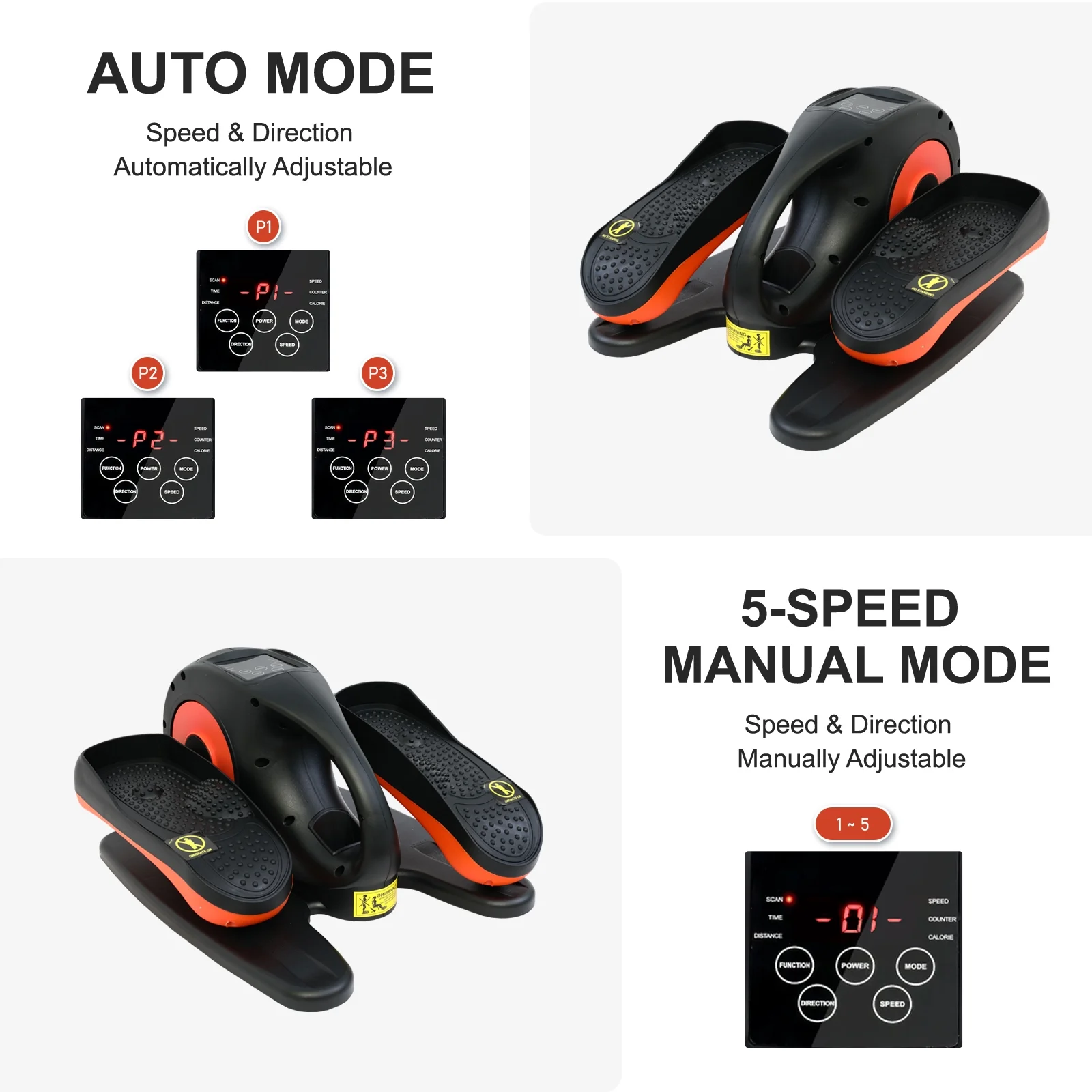 Baokaler Under Desk Elliptical Exercise Machine, Electric Elipsefit Leg Exerciser while Sitting for Seniors,12 Adjustable Speeds with Remote Control