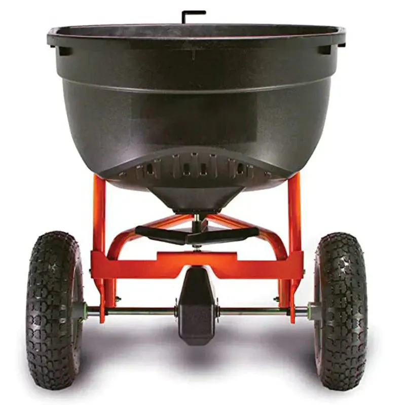 130-Lb Tow-Behind Broadcast Spreader for Lawn Fertilizer and Seed Distribution