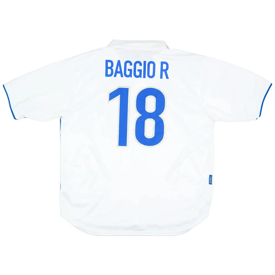 BAGGIO R #18 Italy 1998 Away Retro Football Jersey