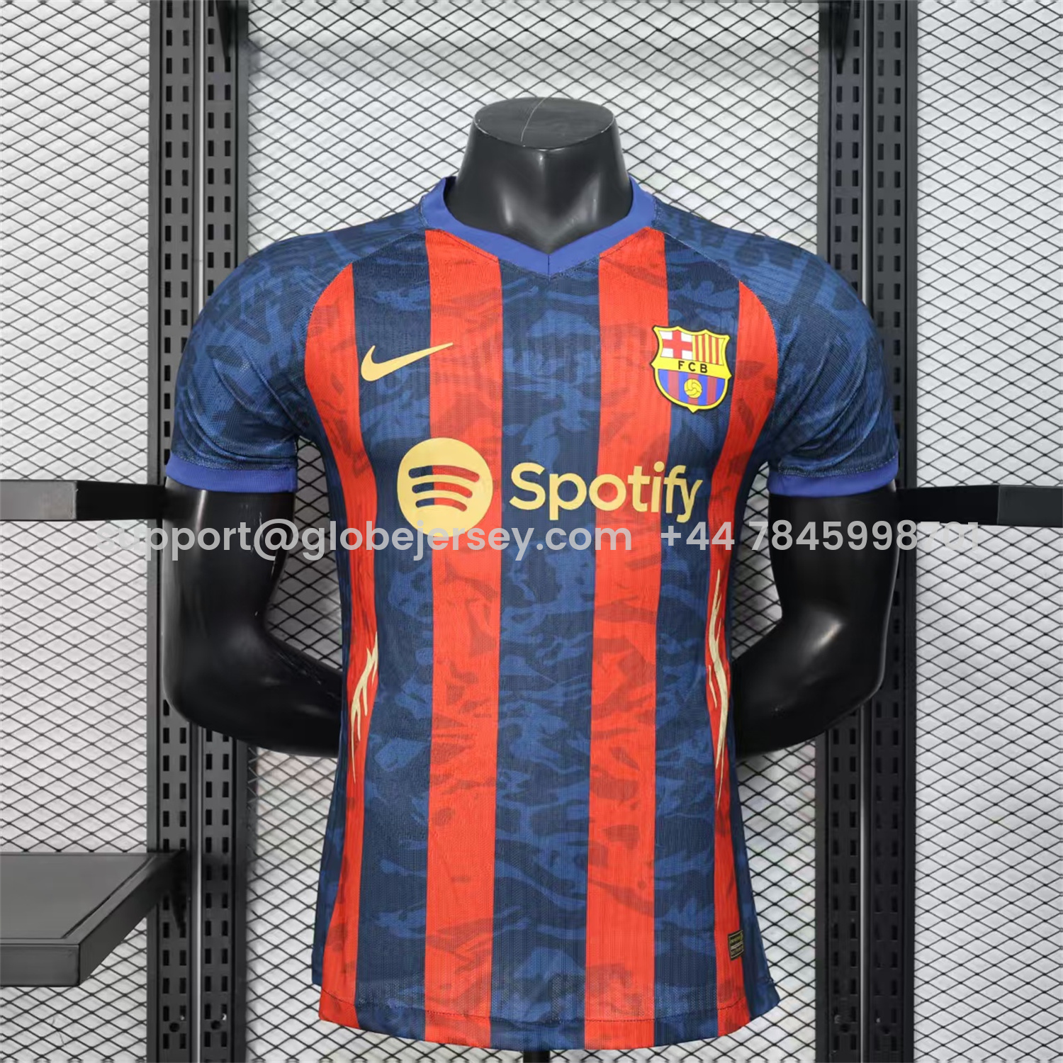 Barcelona 25-26 Yellow Spotify Logo Red & Blue Lines Special Jersey - Player Version