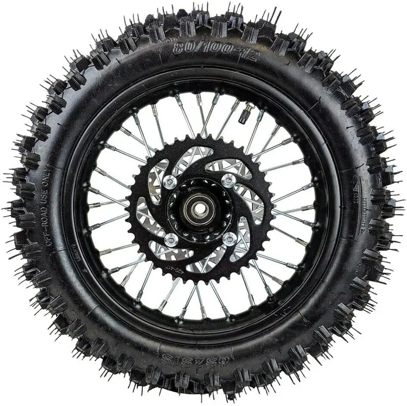 14″ Rear Wheel Assembly for 125cc-160cc Dirt Bikes - 90/100-14 Tire. Brake Rotor & Sprocket