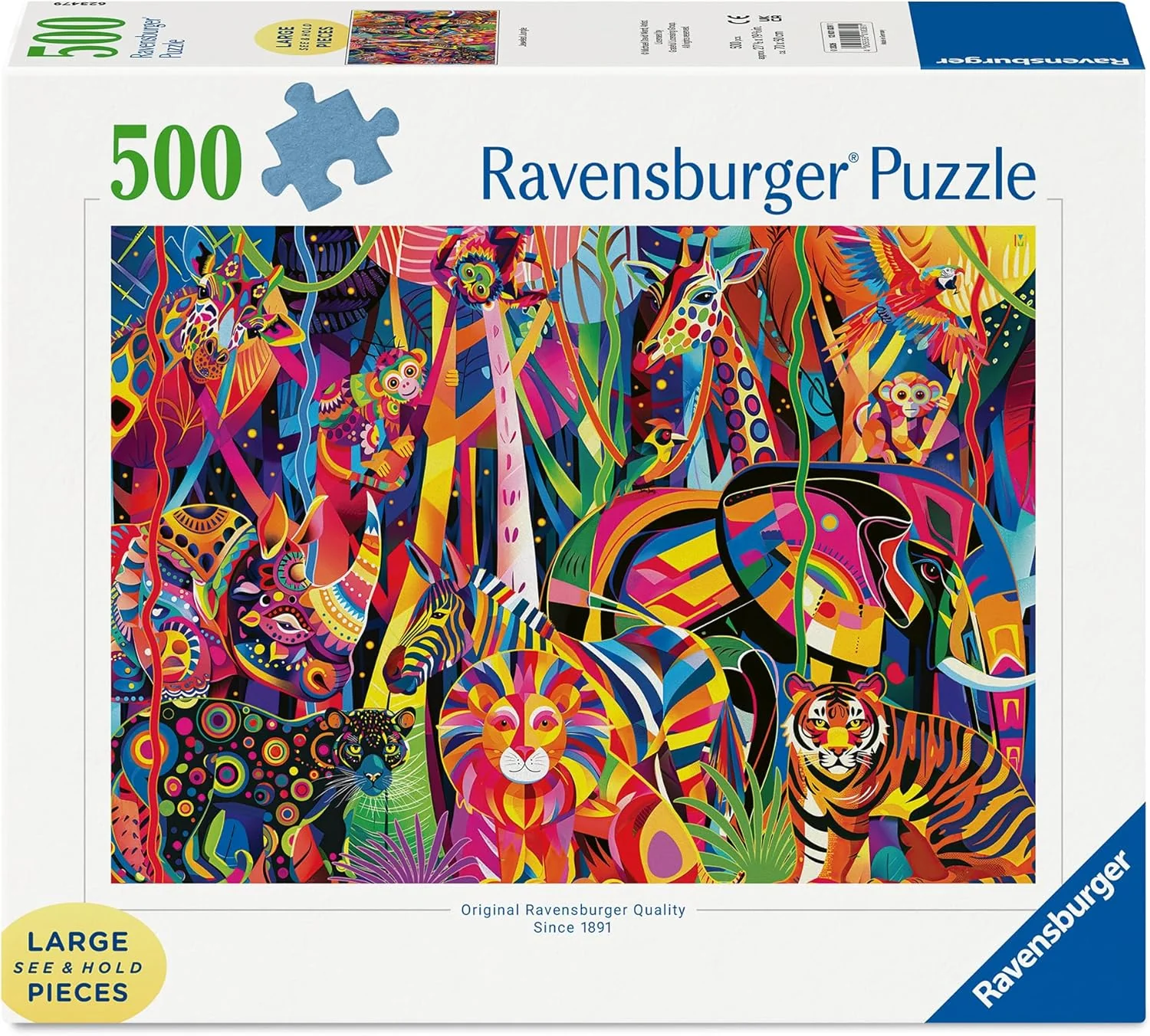 Jewelled Jungle - 500 XL Piece Jigsaw Puzzle (Ravensburger)