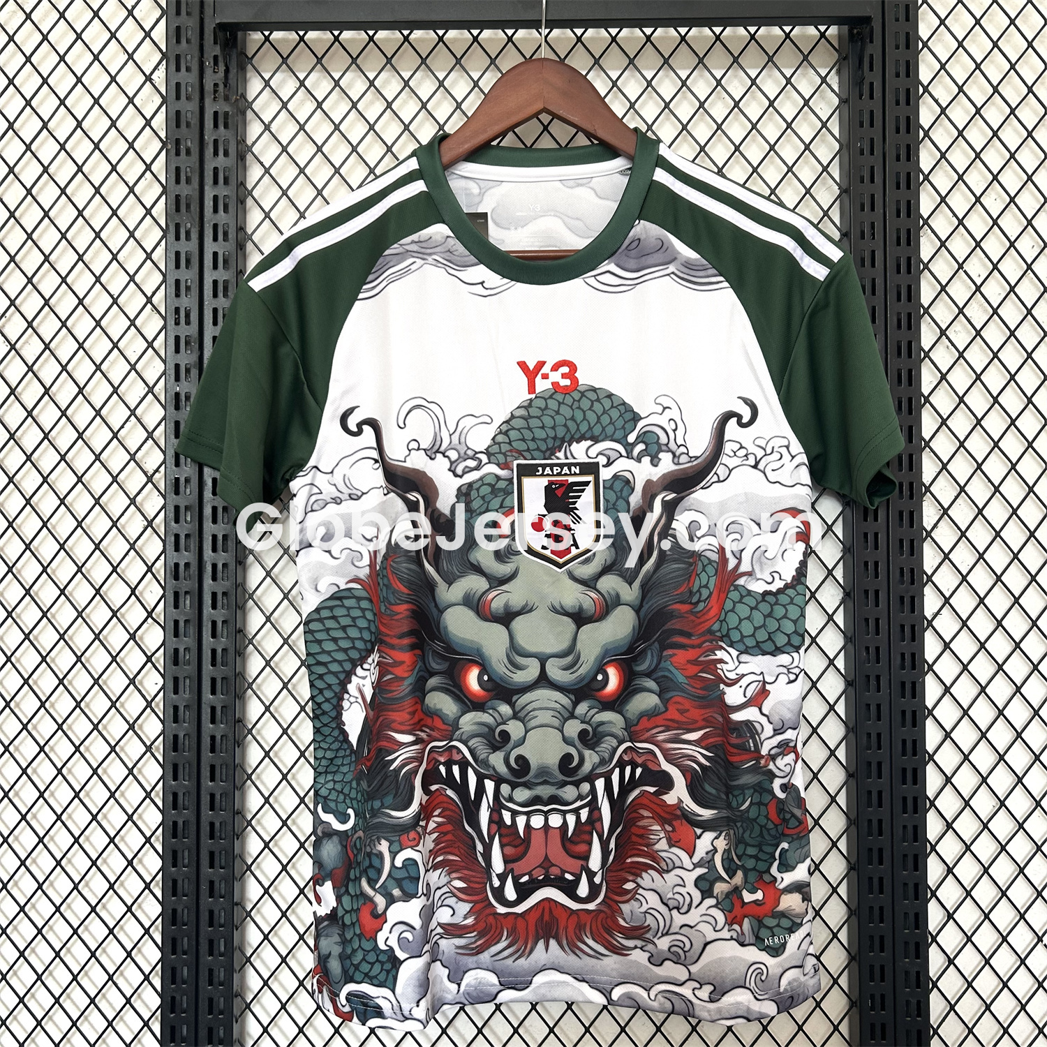 Japan 25-26 Y3 Green Dragon Roar White Jersey - Fans Version