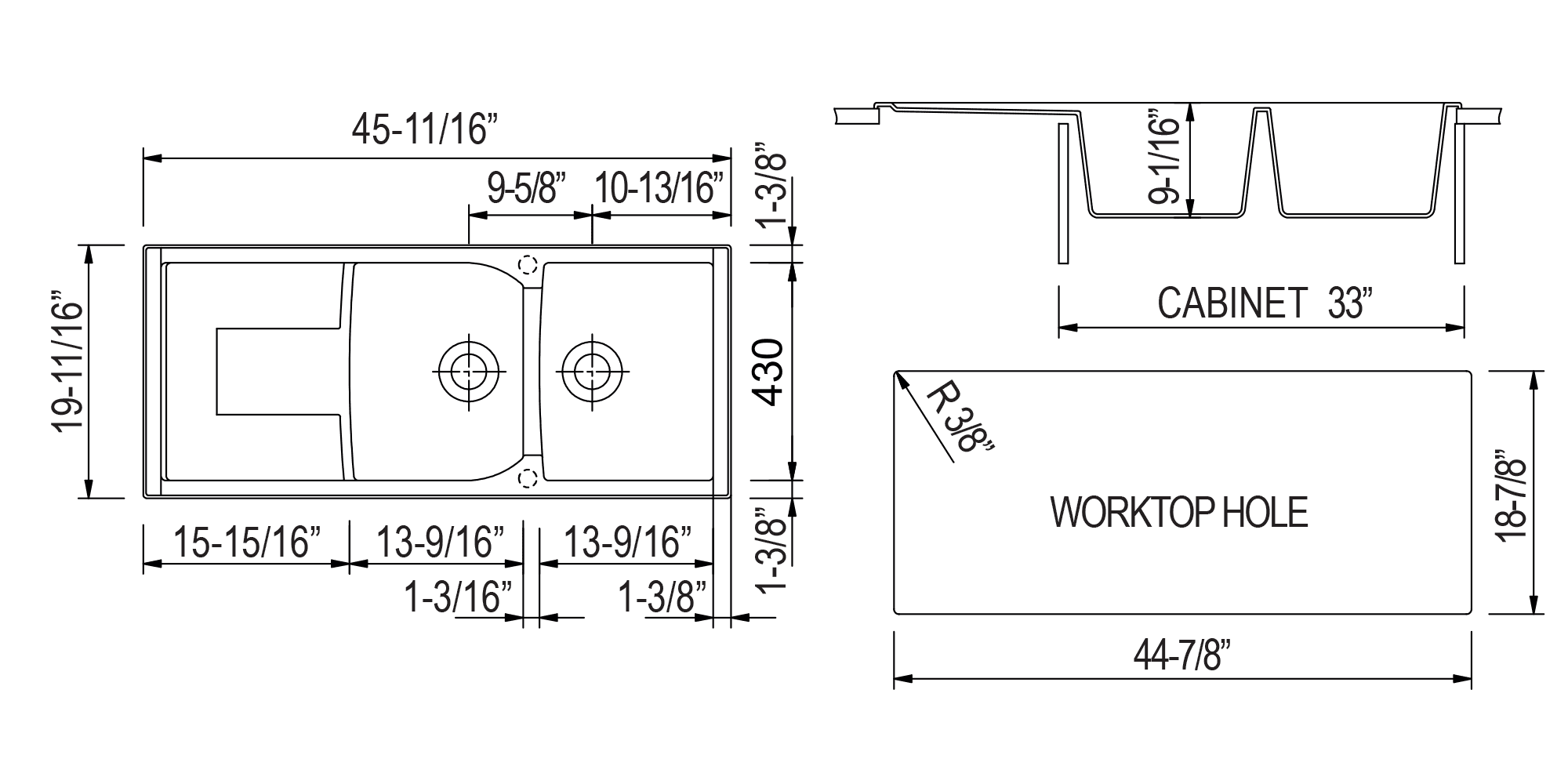ALFI brand AB4620DI-T Titanium 46