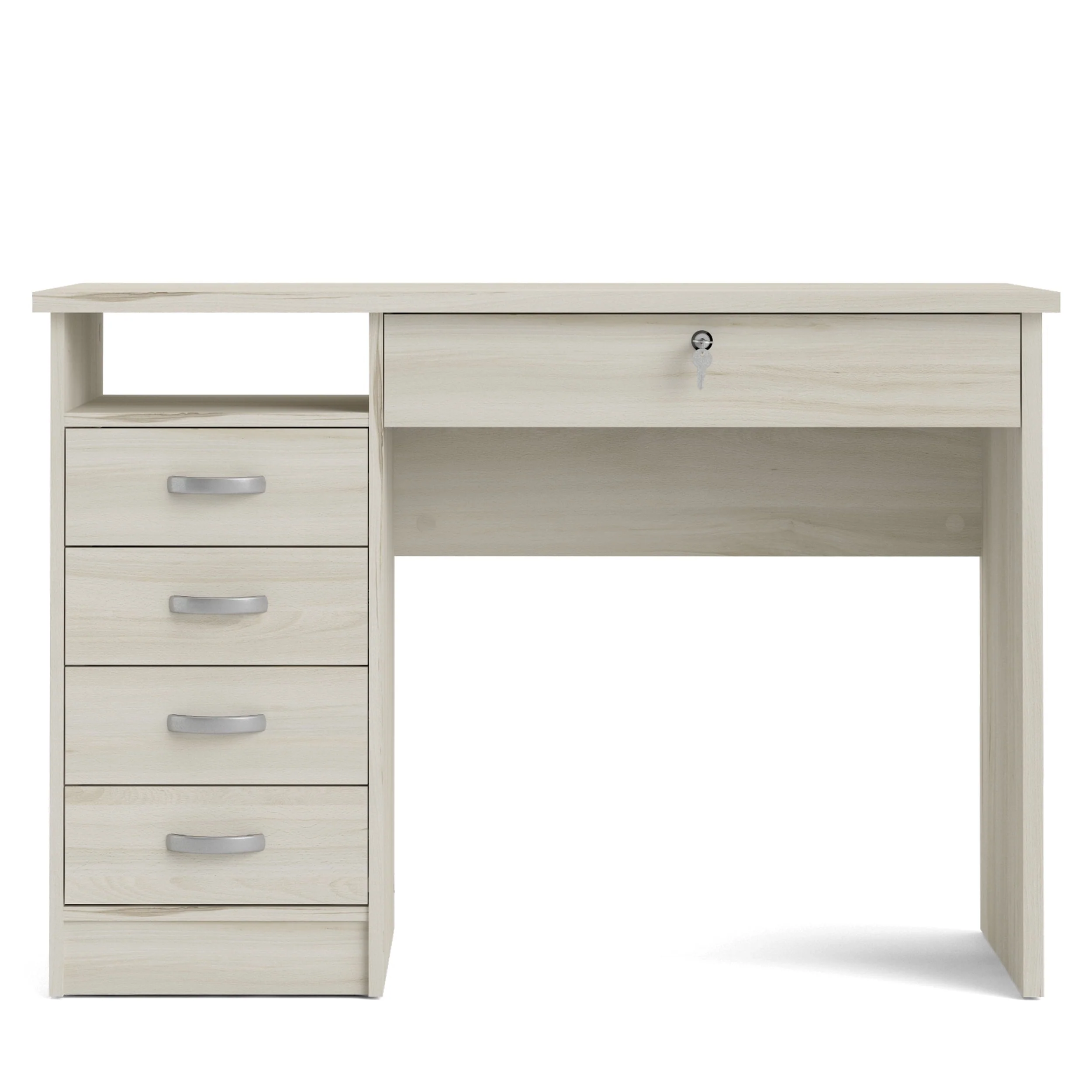 Walden Desk with 5 Drawers, Light Woodgrain color