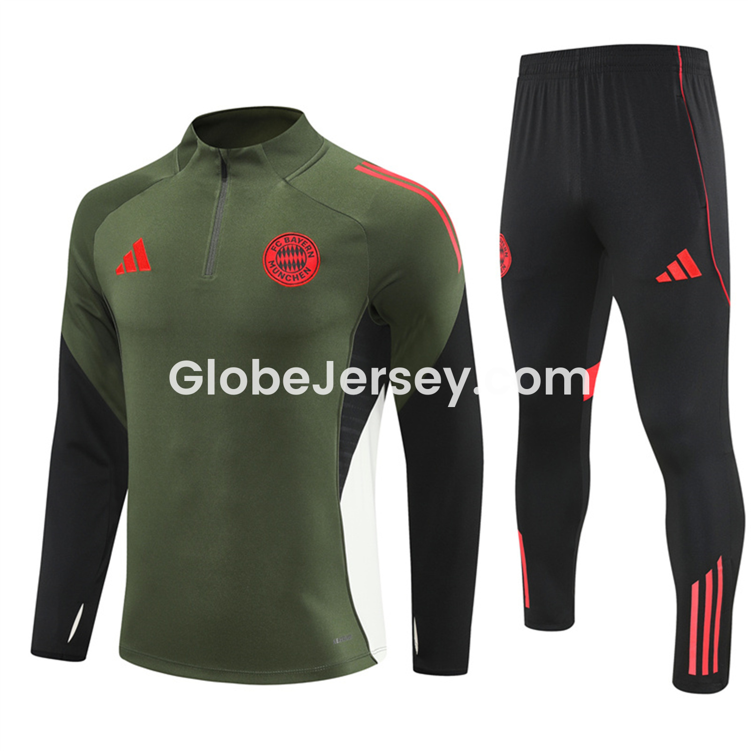 Bayern Munich 25-26 Long Sleeves Training Set - Green Top & Black Pants
