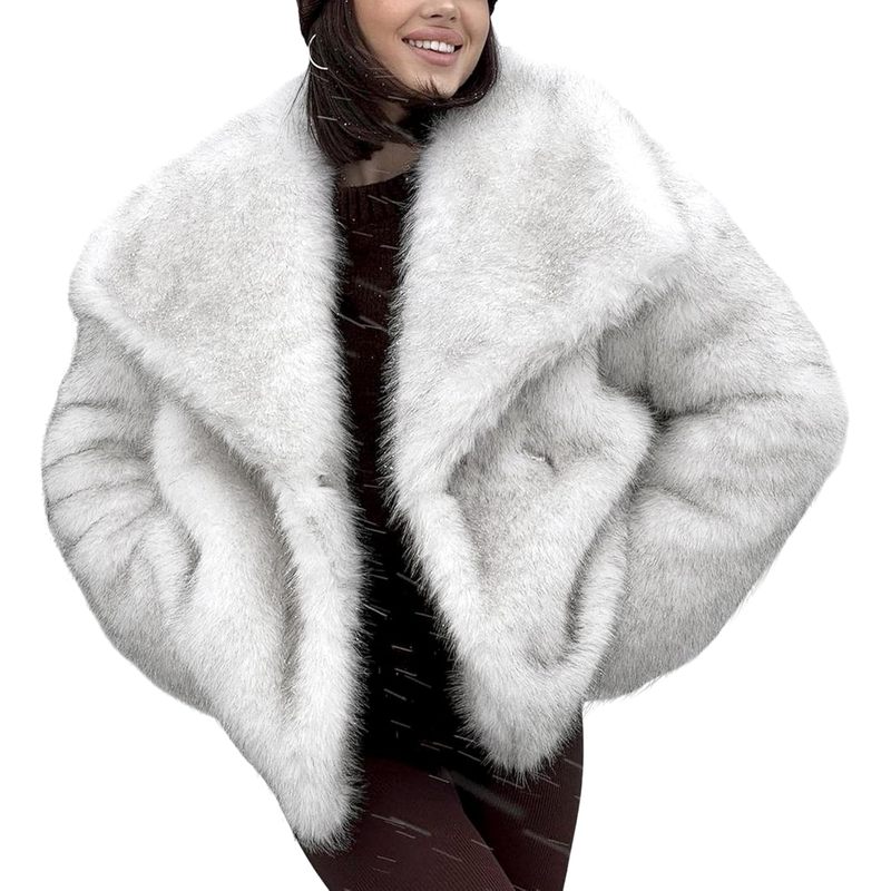 Women's Faux Fur Coat Winter Warm Fluffy Fur Jacket
