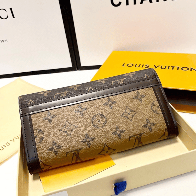 Louis Vuitton Trunk Long Wallet Monogram Brown 7.5 Inches