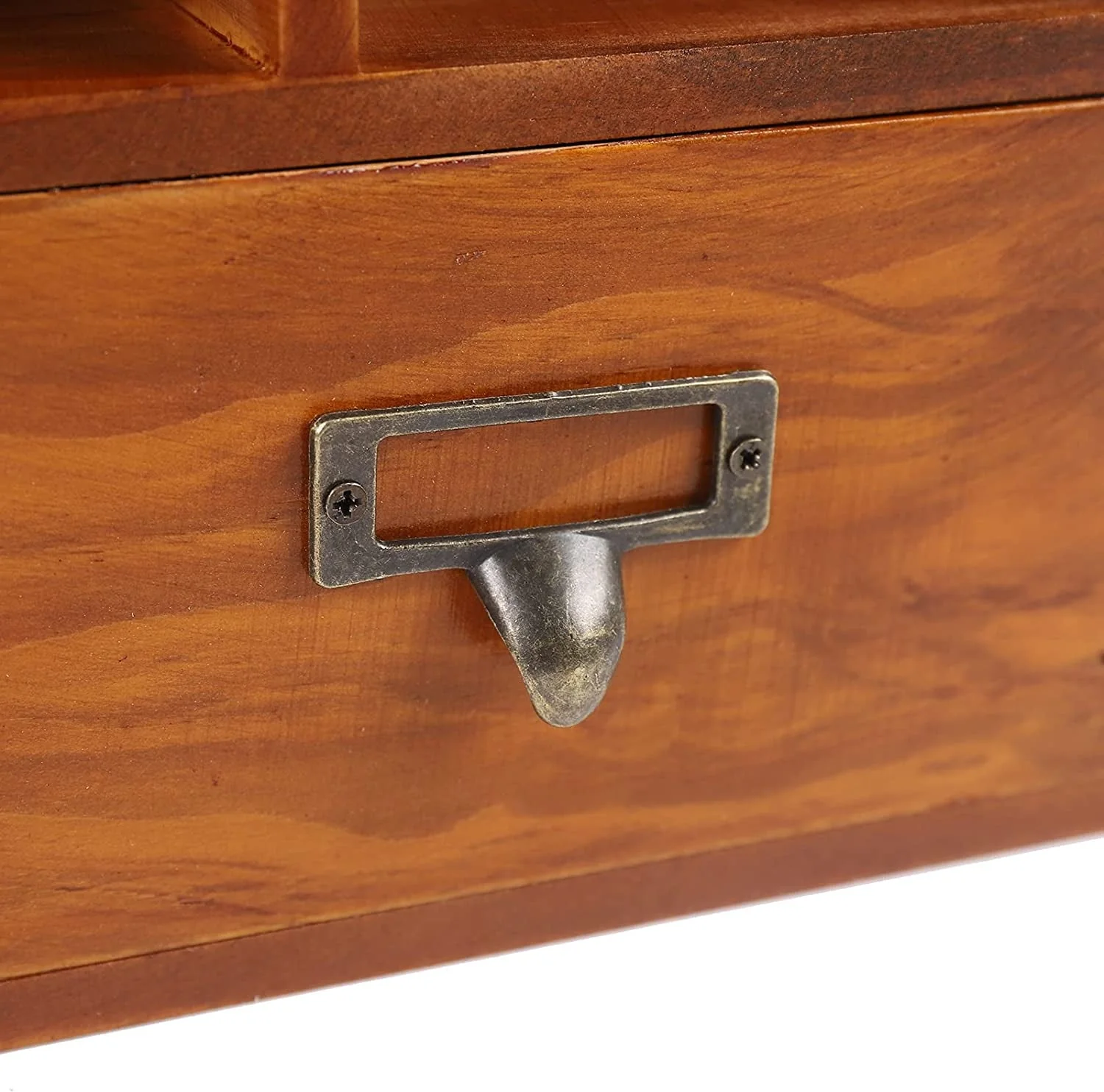 Miumaeov 9-Cube Display Shelf Wooden Bookcase Storage 2 Drawers Desktop Brown (33.3*10*42.5cm/13.1*3.9*16.7in)