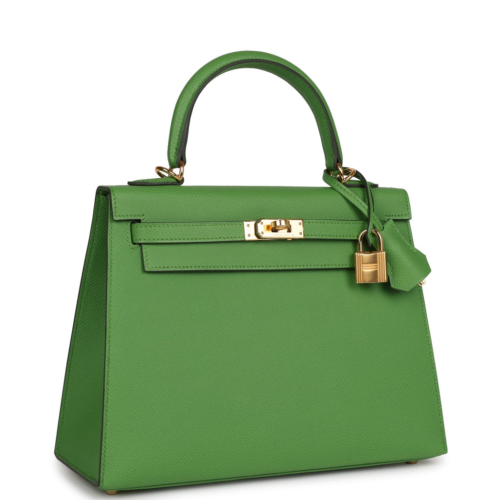 Kelly Sellier 25 Vert Yucca Epsom Gold Hardware