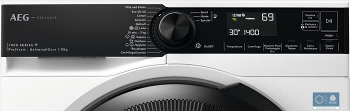 AEG - Lavatrice XLR7FBGH10V4 10KG Classe A 1400g/m-Bianco