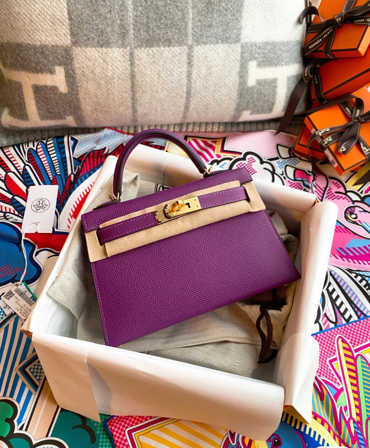 Hermès Kelly mini Anemone Purple Custom